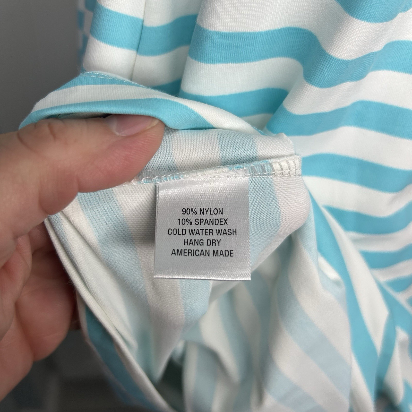 Sailor-Sailor Shoreline Striped Blue Dress Size XL Off the Shoulder Stretch