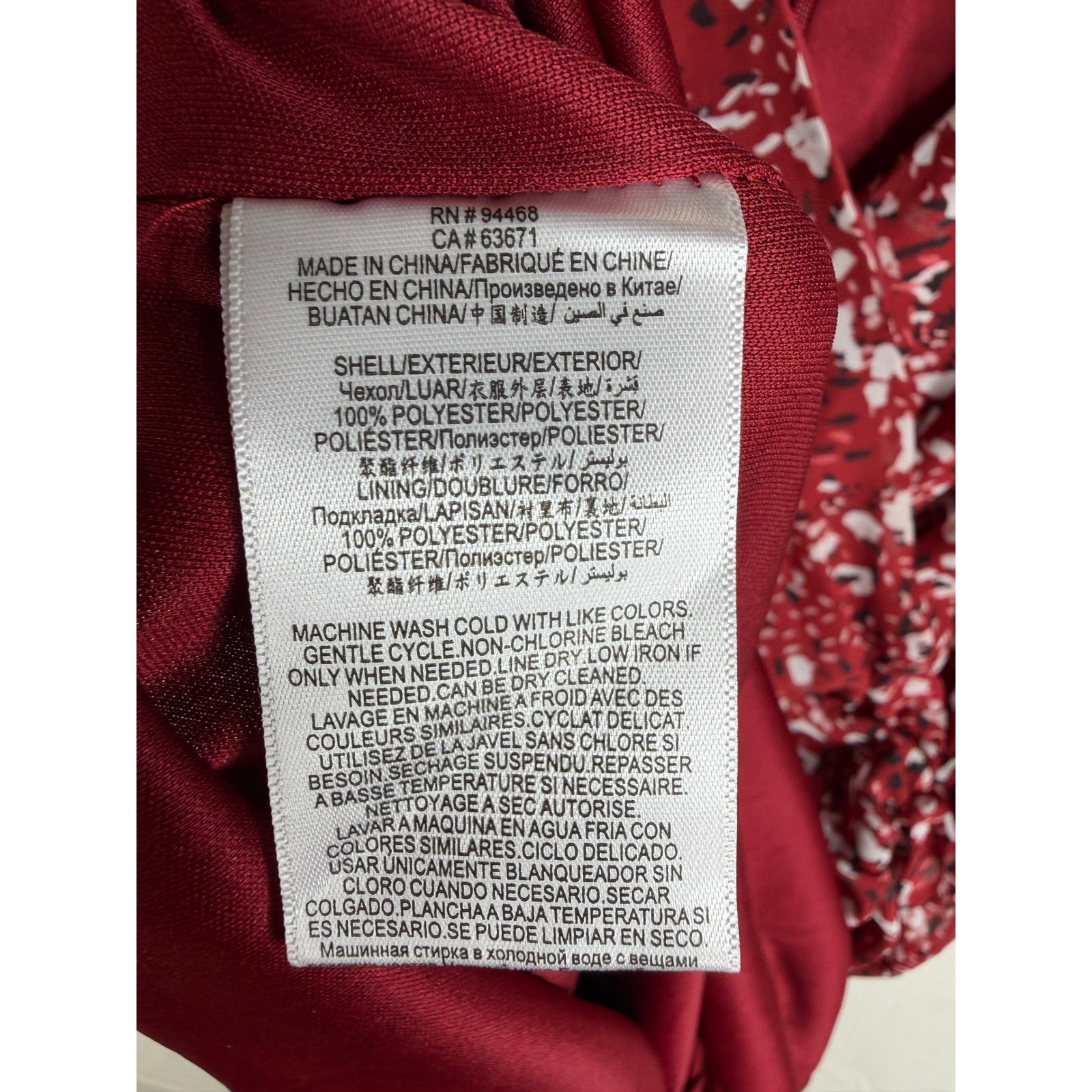 BCBGeneration Flutter Sleeve Ruched Front Ruffle Hem Dress Size 2 Red Print