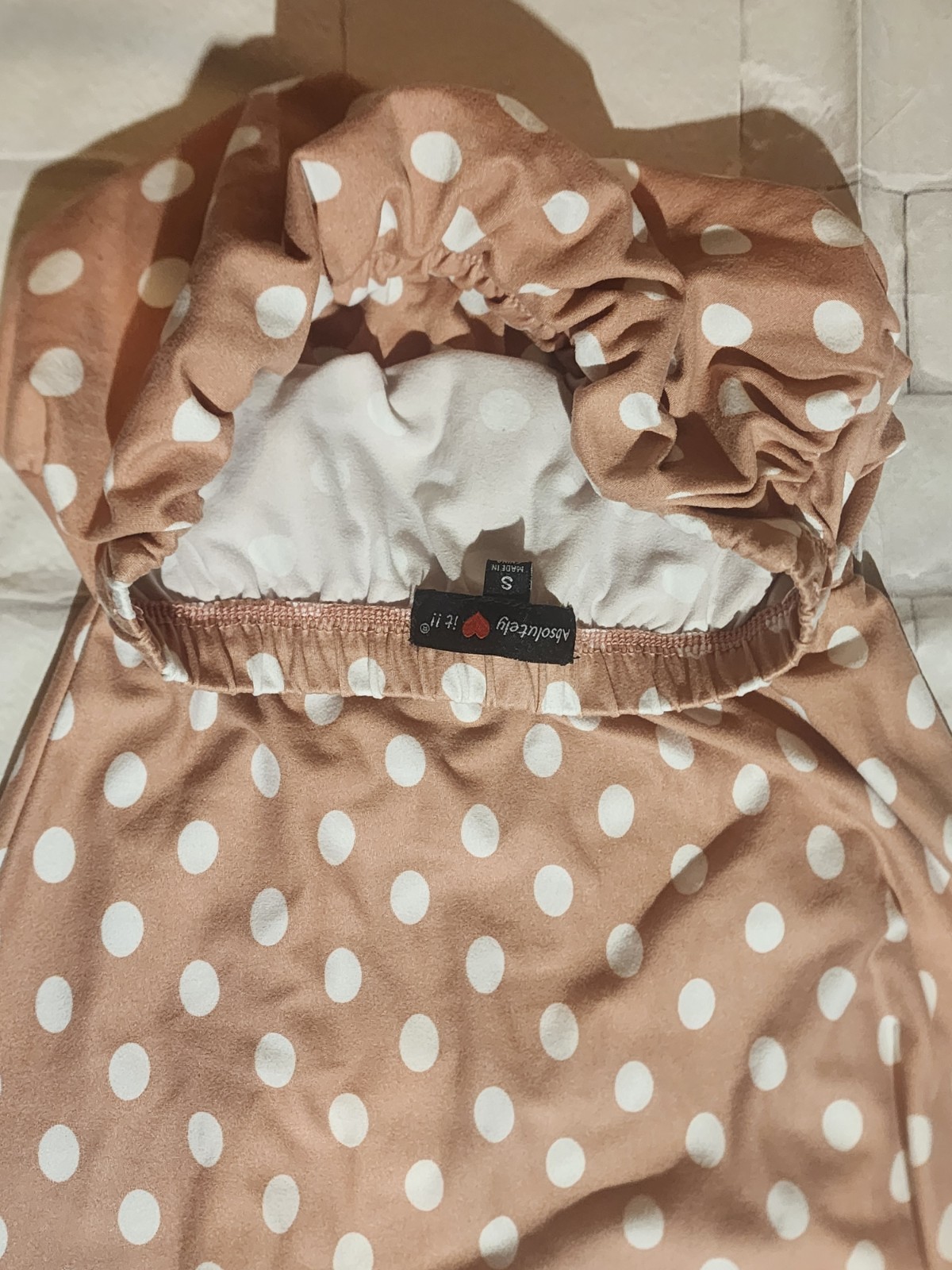 Absolutely It! Brown/White Polka Dot Strapless Dress Women’s Regular Size S