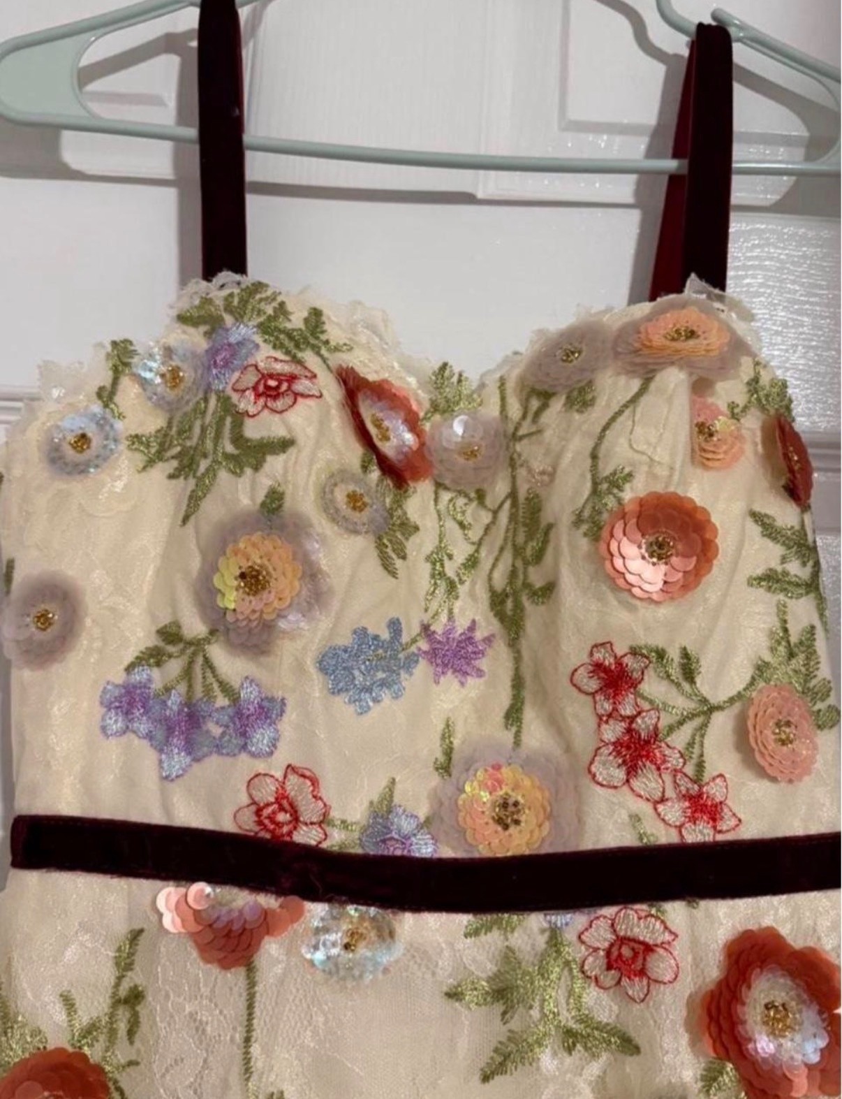 Custom Beaded Flower Prom Dress