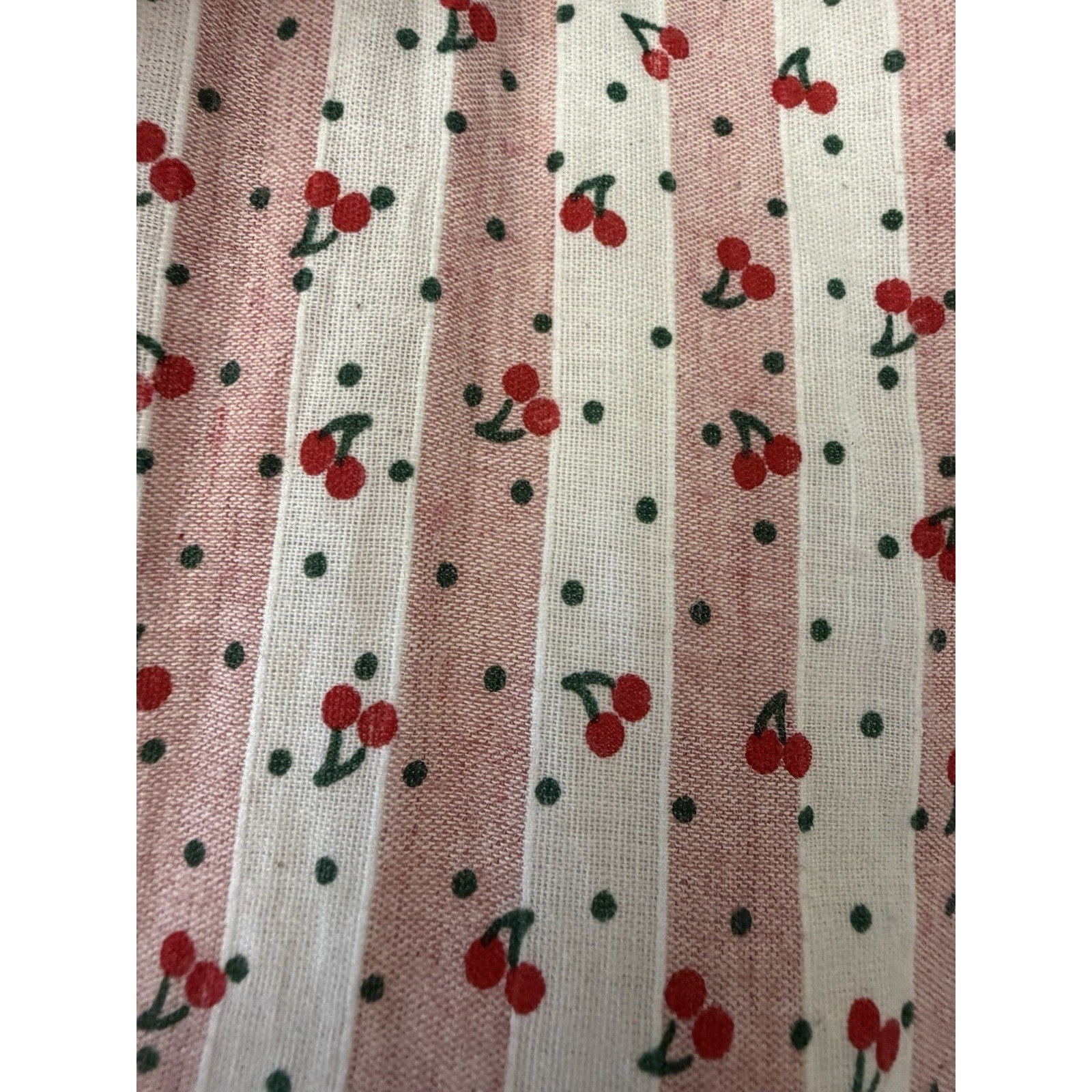 Cherry Print Shirt Swing Dress Size 4 Stripe Retro Rockabilly Unique Vintage