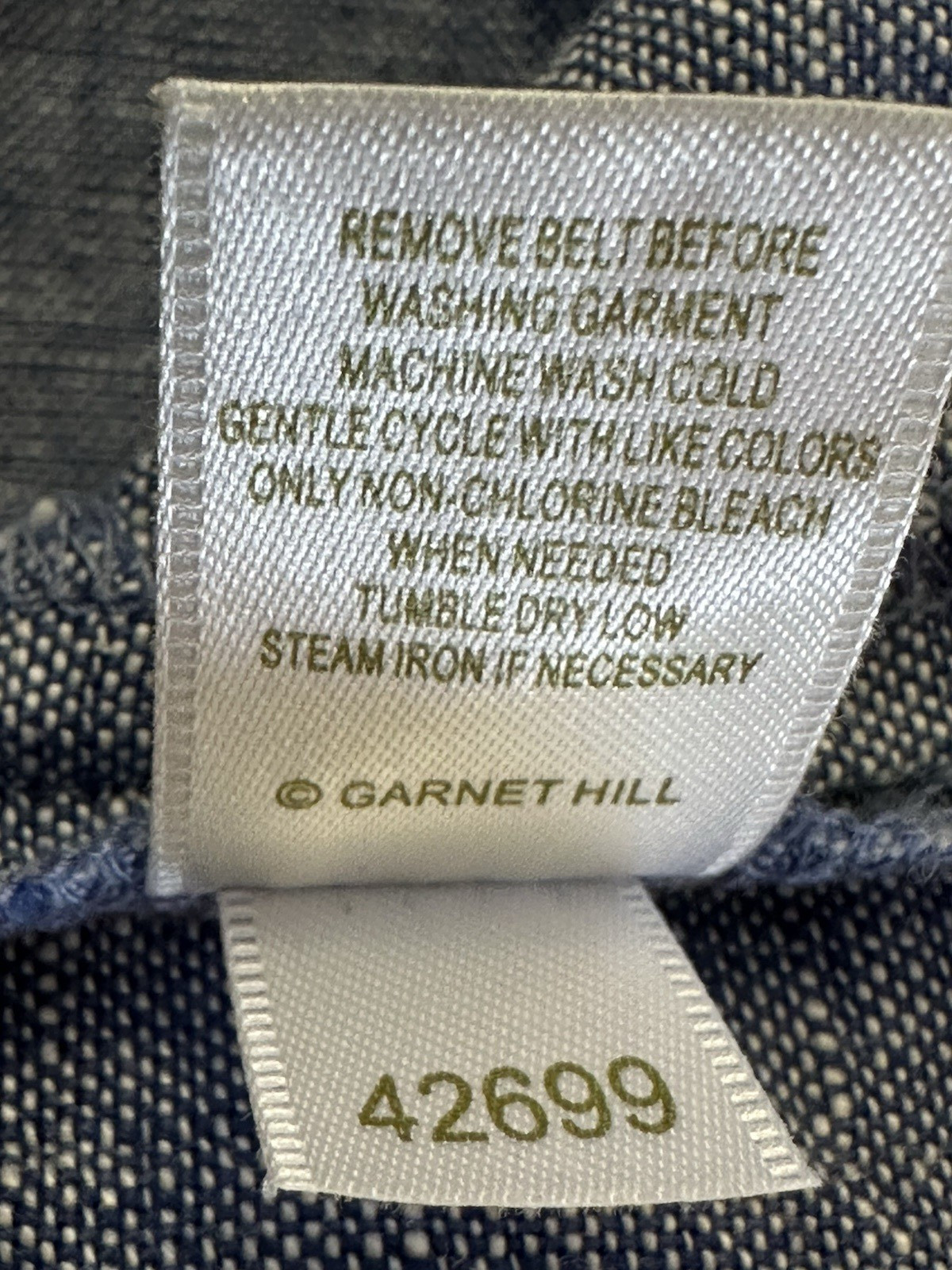 Garnet Hill 100% Linen Henley Pullover Dress Chambray Blue Roll Tab Sleeve sz 16