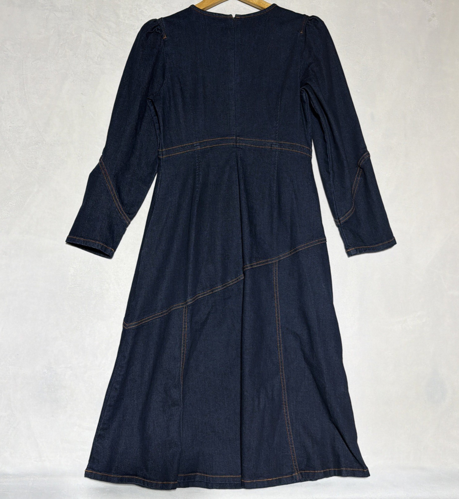 Peace Love World Black Label Petite Modern Denim Midi Dress XXS Petite Dark Blue