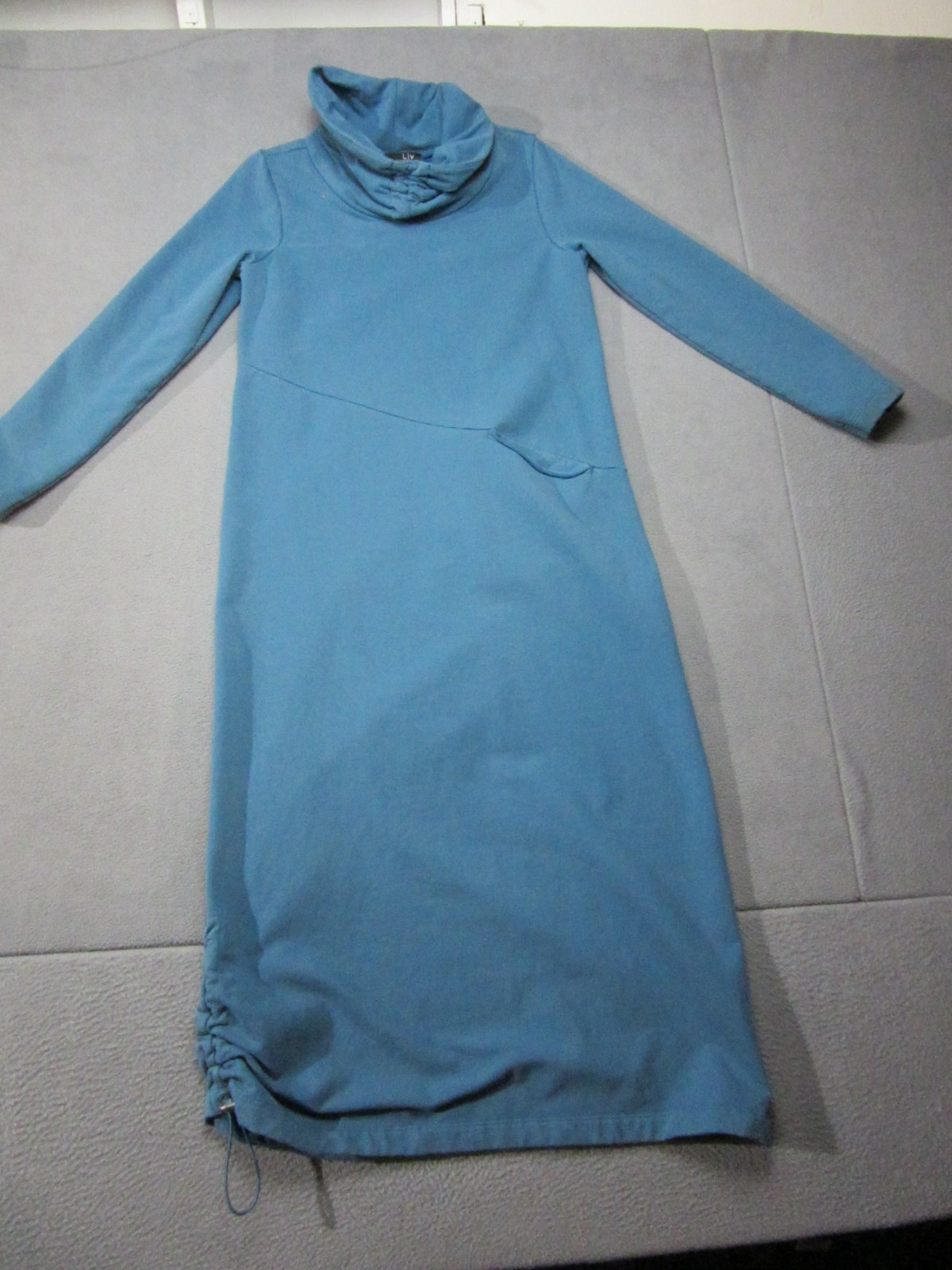 Liv by Habitat Clothes Dress Womens Small Blue Maxi Fleece Lined Ruched