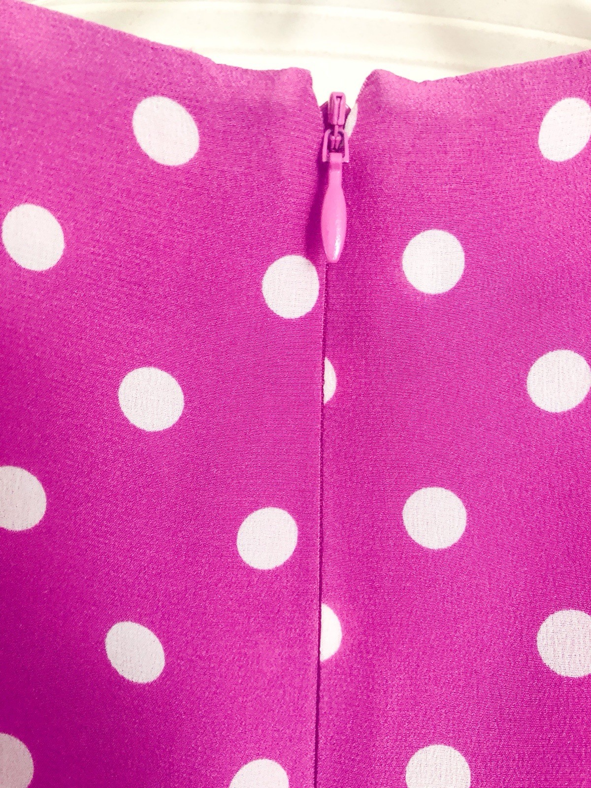 Alessandra Rich Pink & White Polka Dot Print Silk Dress