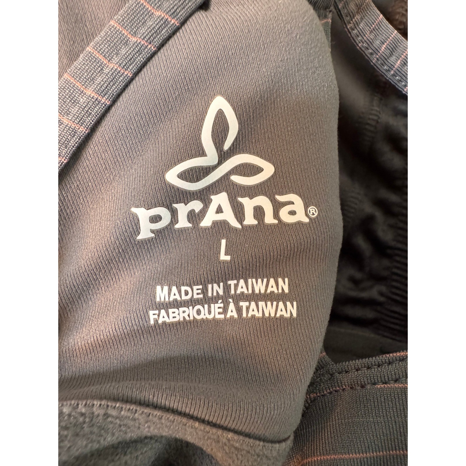 Prana Purple Striped Strappy Back Athletic Dress with Shelf Bra Womens Large