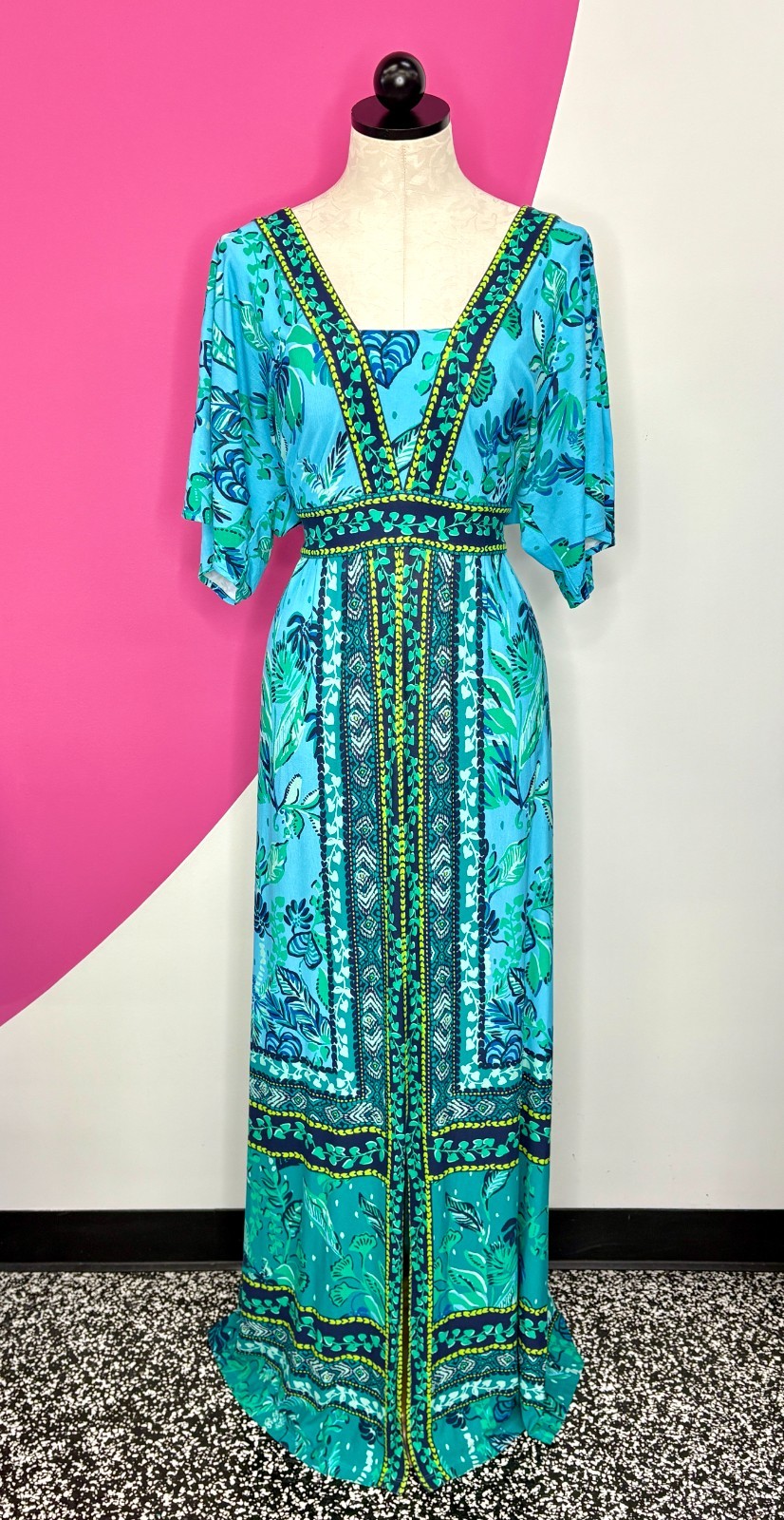 GORGEOUS LILLY PULITZER Ilia SEABREEZE Maxi Vacation Dress Ladies Size 12 LARGE