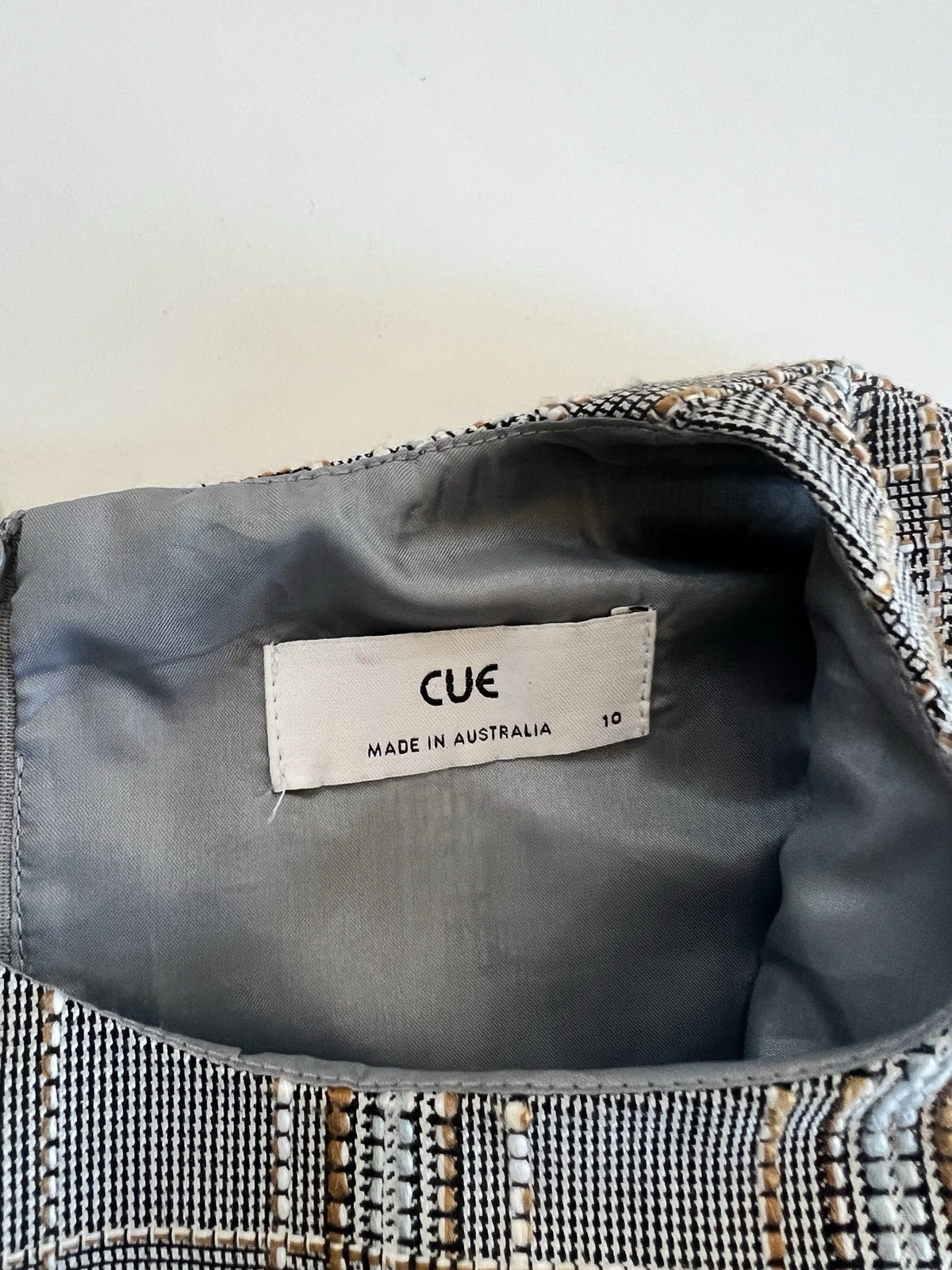 CUE Made in Australia Plaid Mini Dress Sleeveless size 10