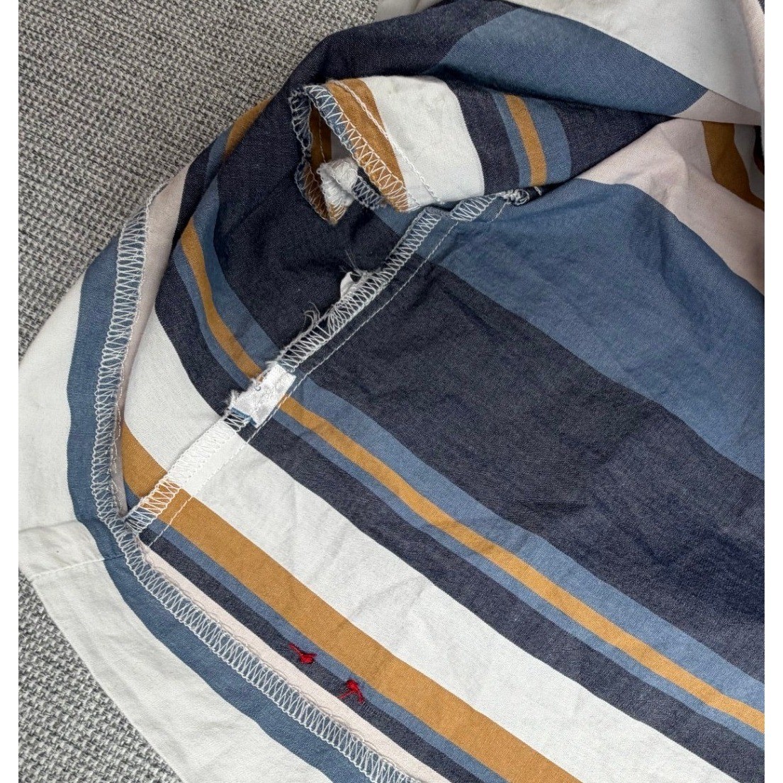 Tommy Hilfiger Striped Square Neck Mini Dress Blue Yellow Pink S/P