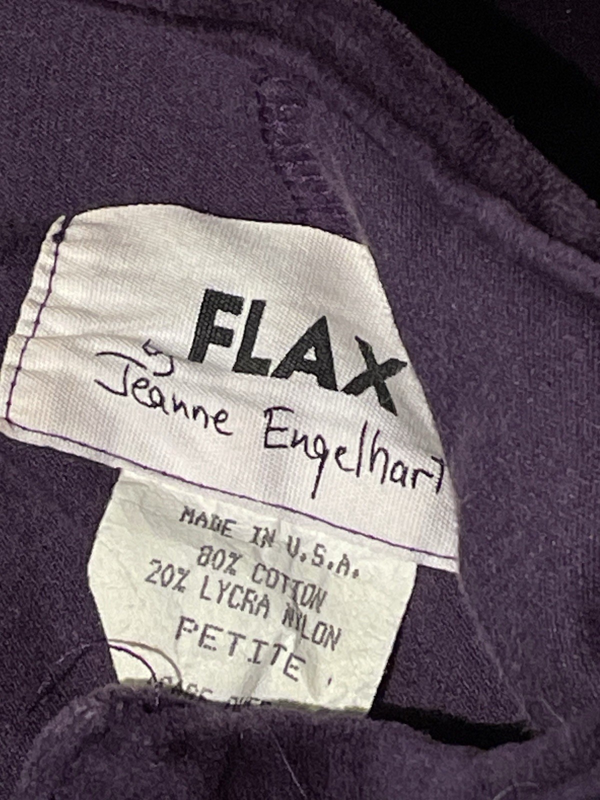 FLAX Jeanne Engelhart Purple Velour Zip Front Long Sleeve A-Line Gown S Petite