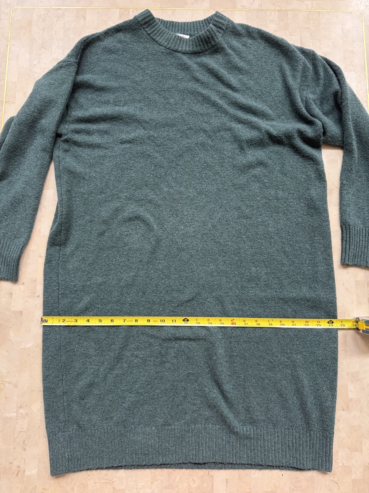 Oversized Sweater Dress By Double Zero Size L Green Cozy Fuzzy NWT $45