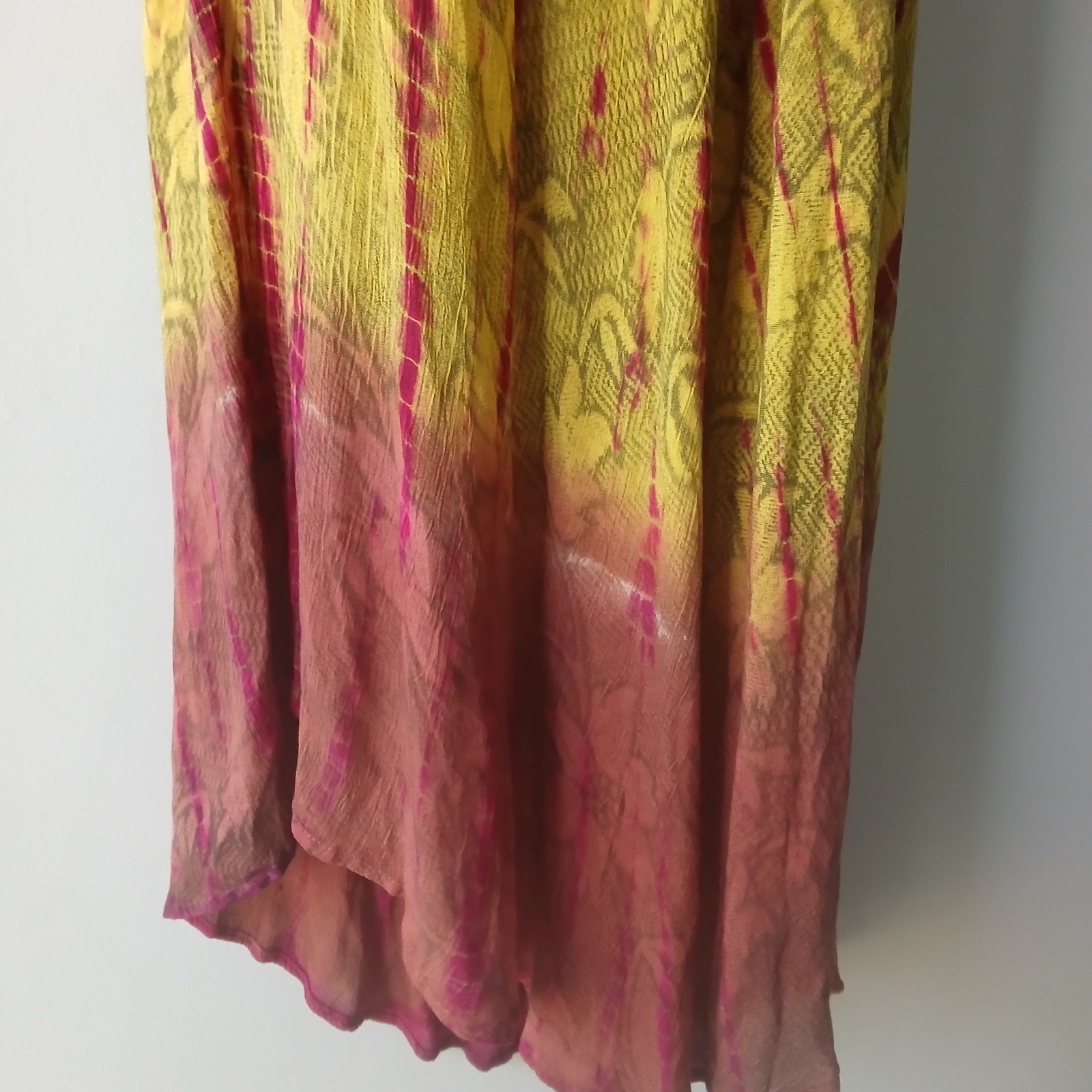 Sakkas Boho Caftan Dress Kaftan Rayon Hippy Tie Dye Multi Cap SLV Multi Sheer OS