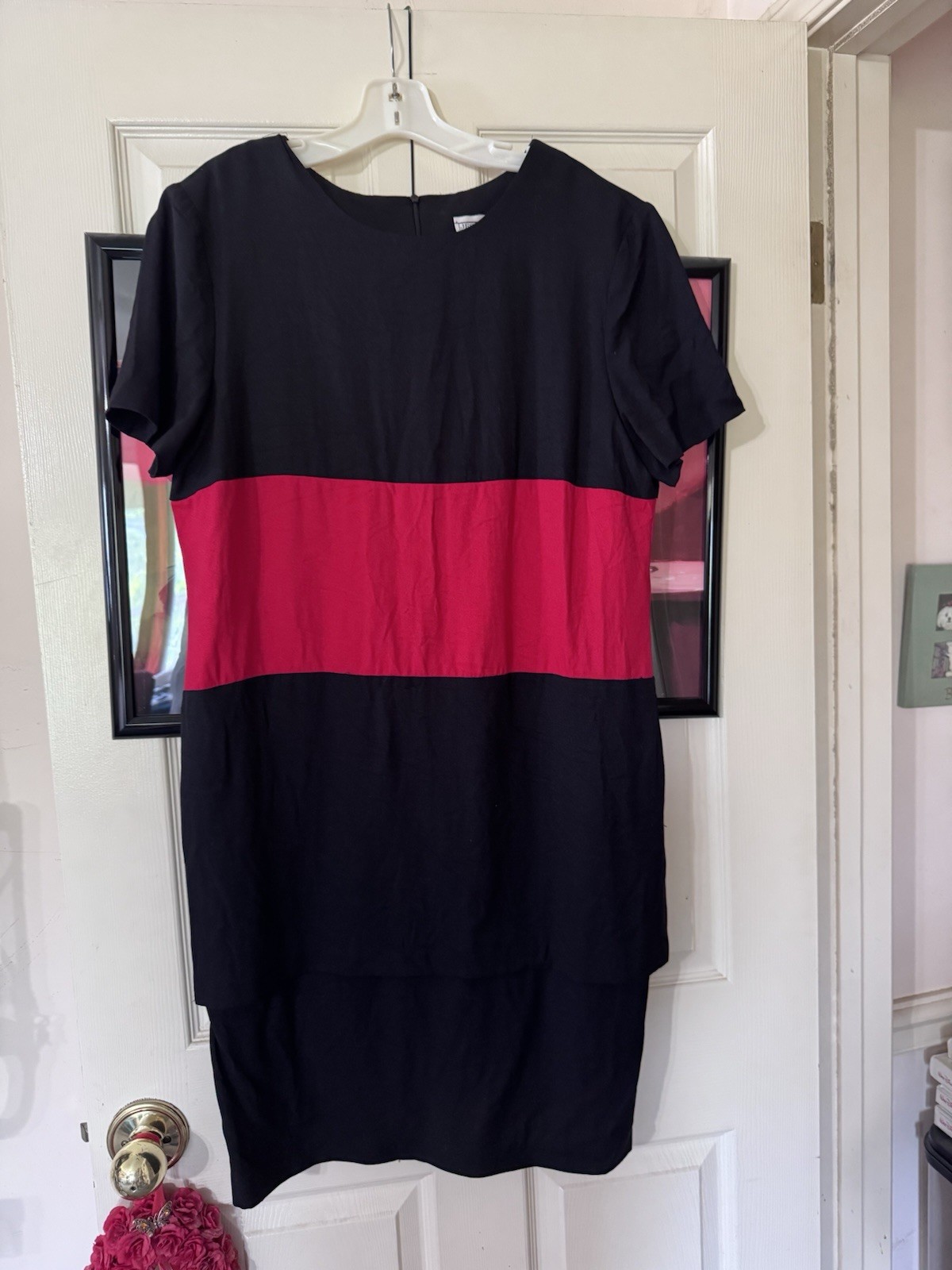 Jessica Howard Women’s Dress Size 16 Short Sleeve Black And Red