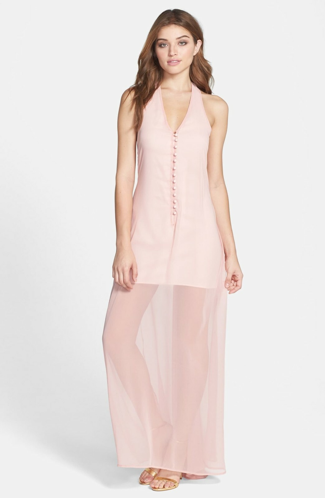 Jarlo ‘Tiana’ Chiffon Halter Maxi Dress (size S)