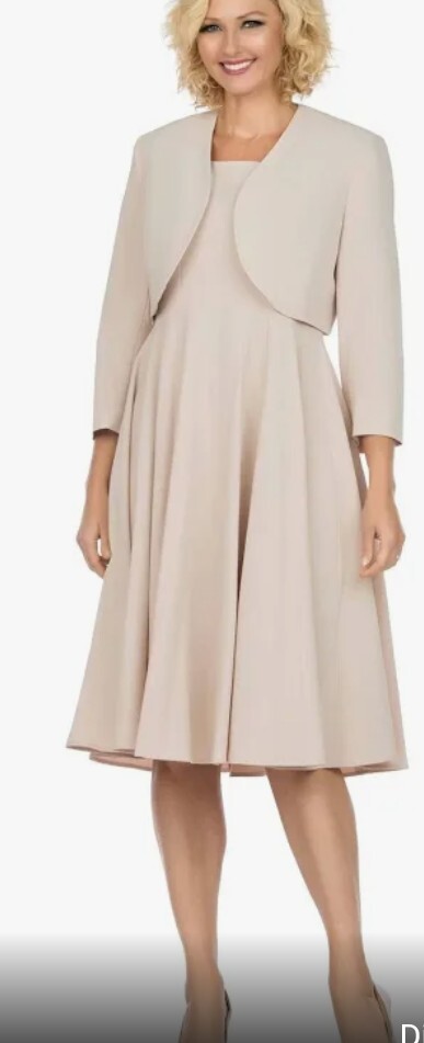 Giovanna Jacket Dress Taupe Size14w,16w,18w,20w,22w,18,16,12,10, 2 Pieces