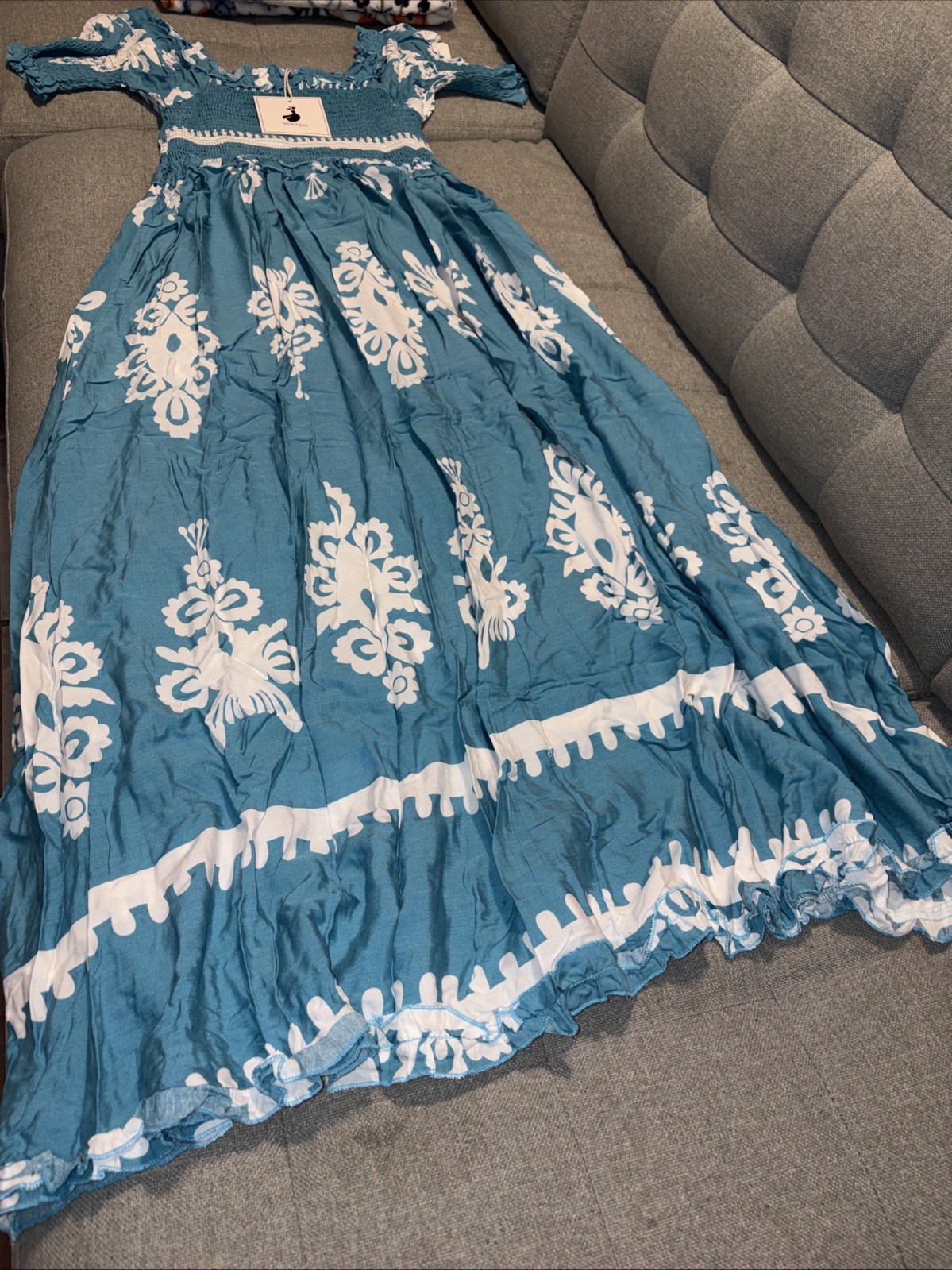 A Line Boho Ruffle Long Dress