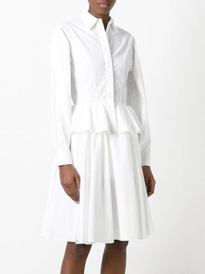 GIVENCHY Size 38 Point-Collar Fluted-Peplum Cotton Dress