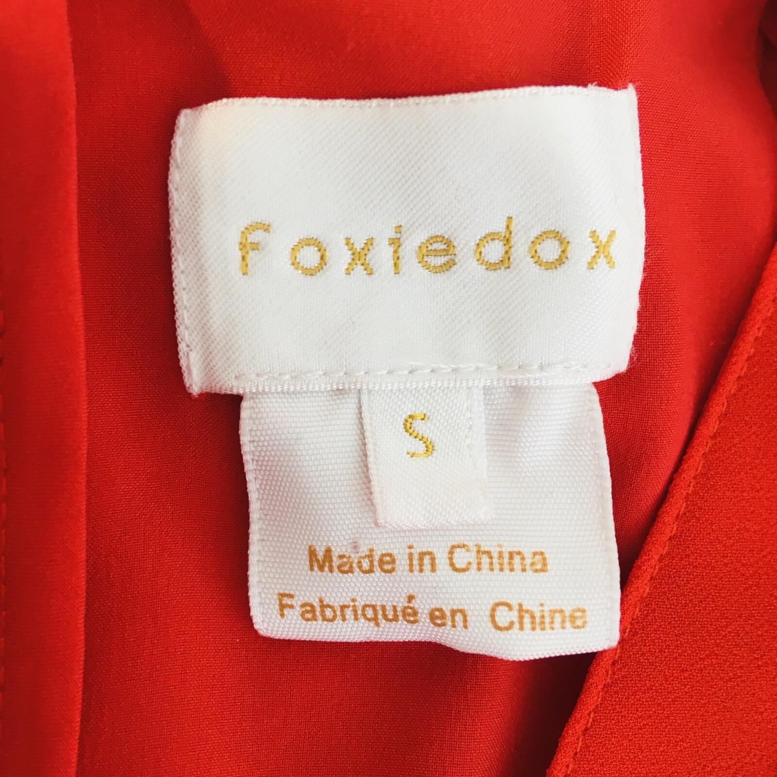 Foxiedox Red Pleated Ruffle Dress Sz S VNeck Zipper Lined Wedding Guest Party