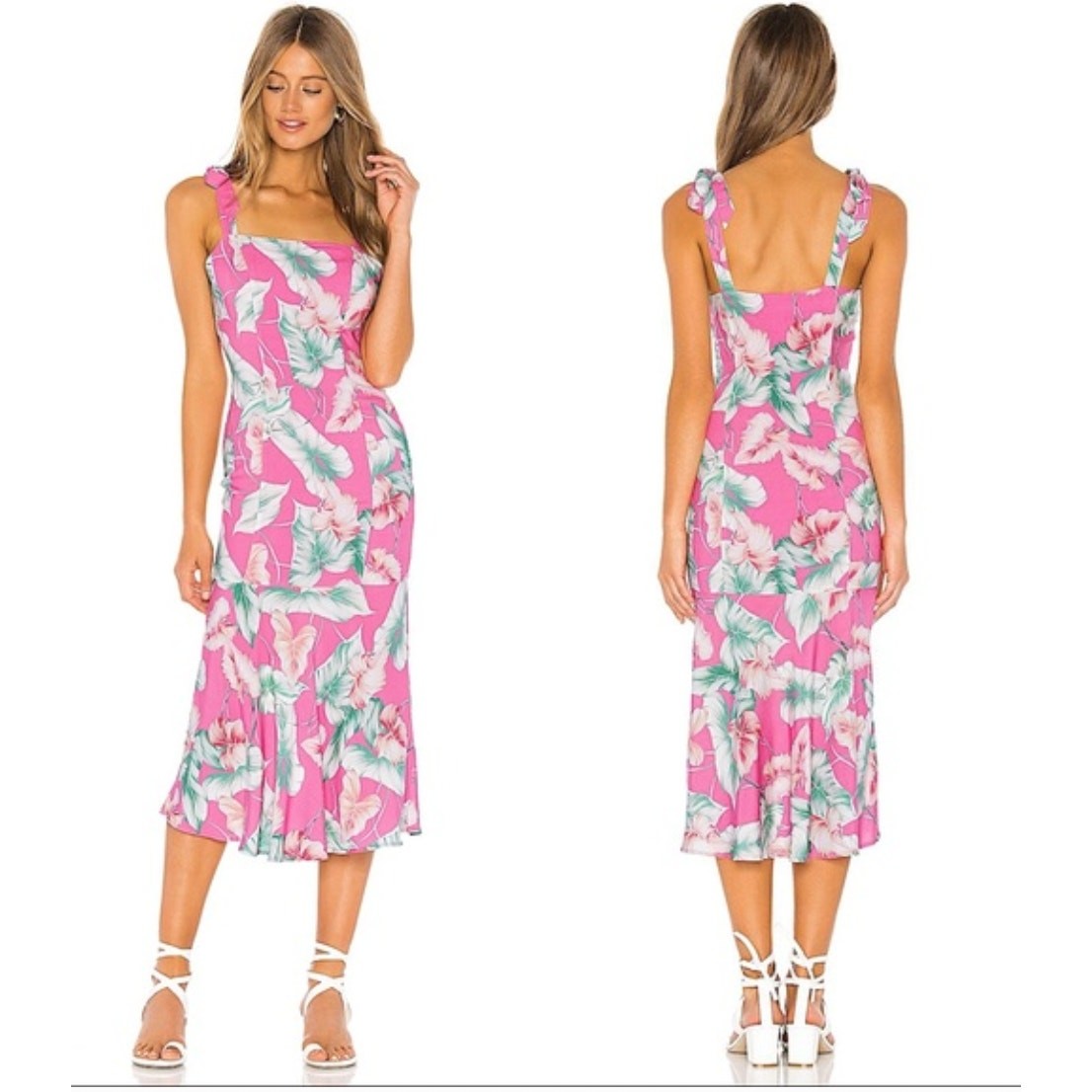 Revolve Privacy Please Celine Dress Womens Large Pink Floral Resort Cocktail NWT