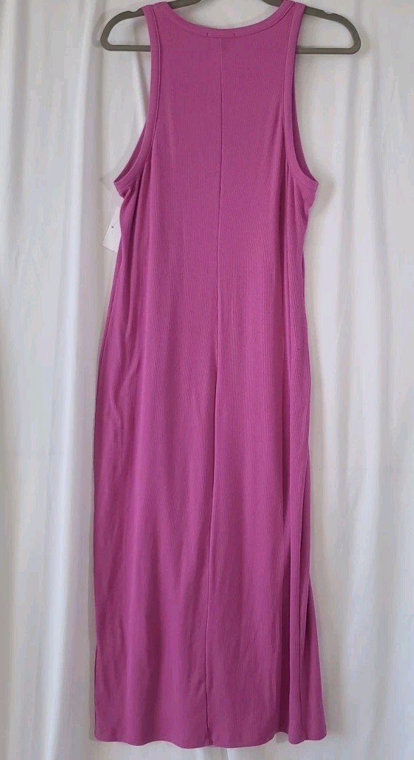 Beyond Yoga Womens Pink Ribbed Ease Into It Tank Midi Dress XL New W/Tags