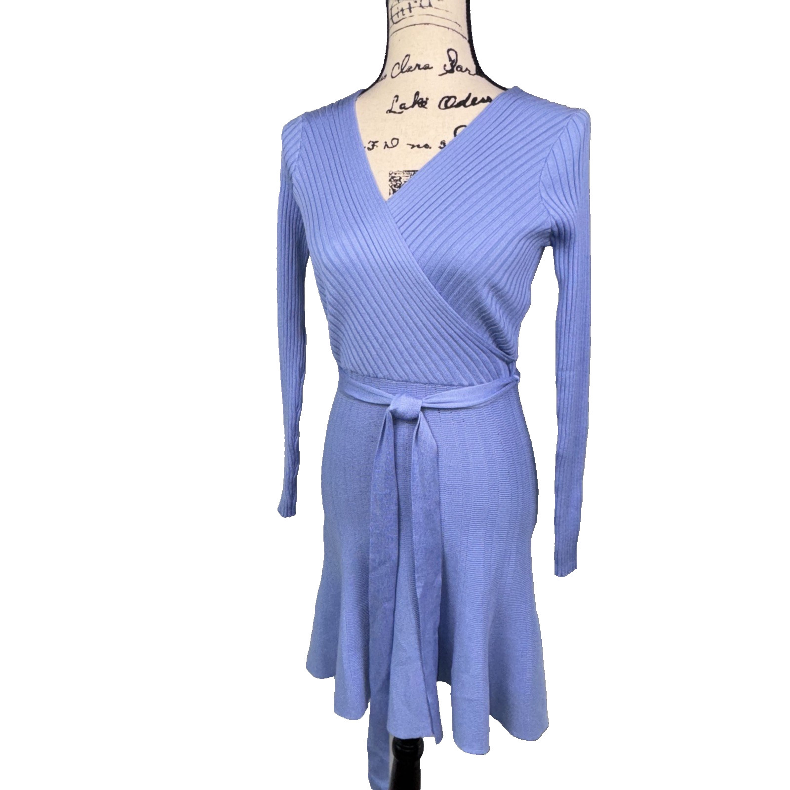 Wrap Style Dress Long Sleeved Blue Belted Stretchy Jr. 5/6 Women S Twirly Ballet