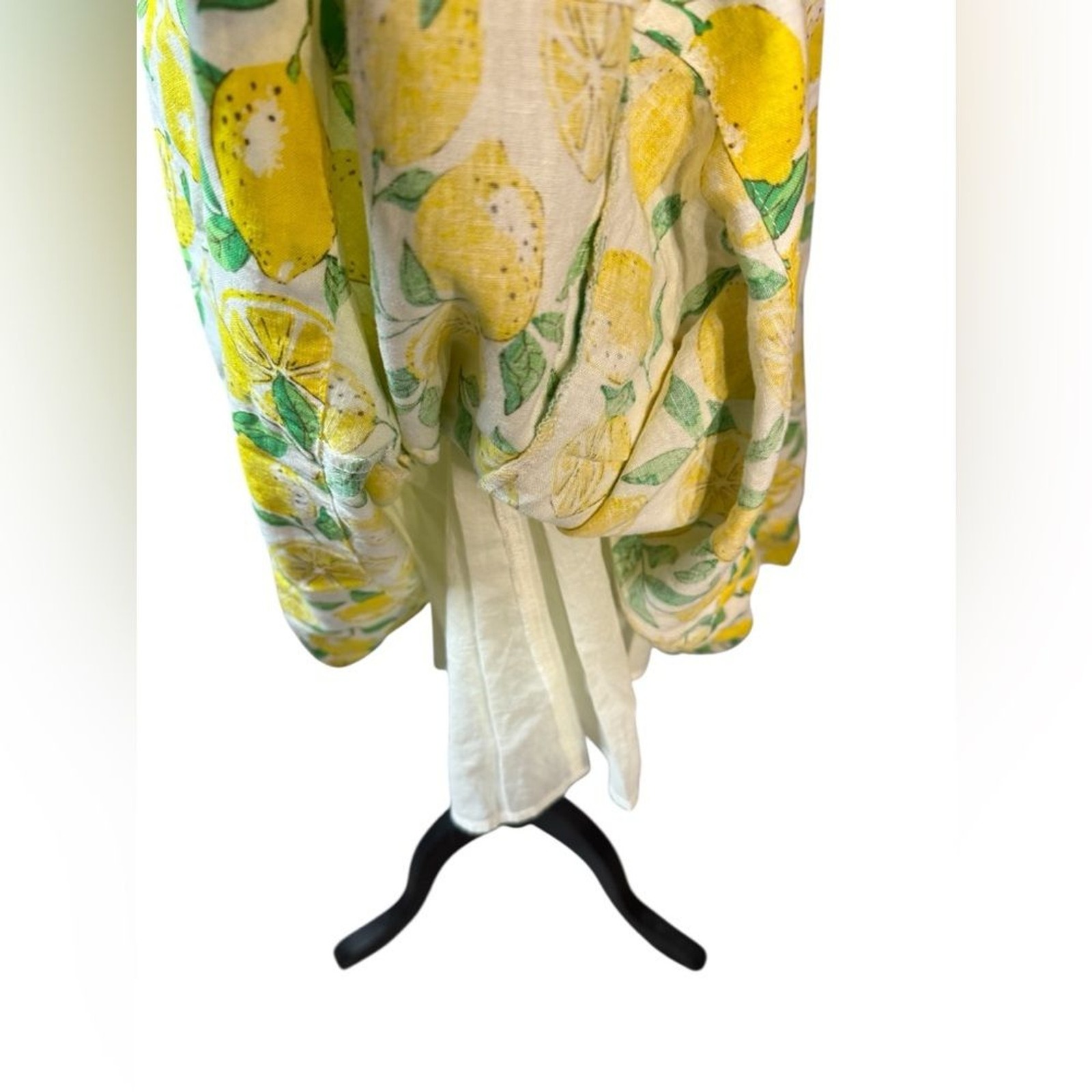 Gap Linen-Blend Mini Dress Spring Lemon Print women’s sz XL square sleeveless