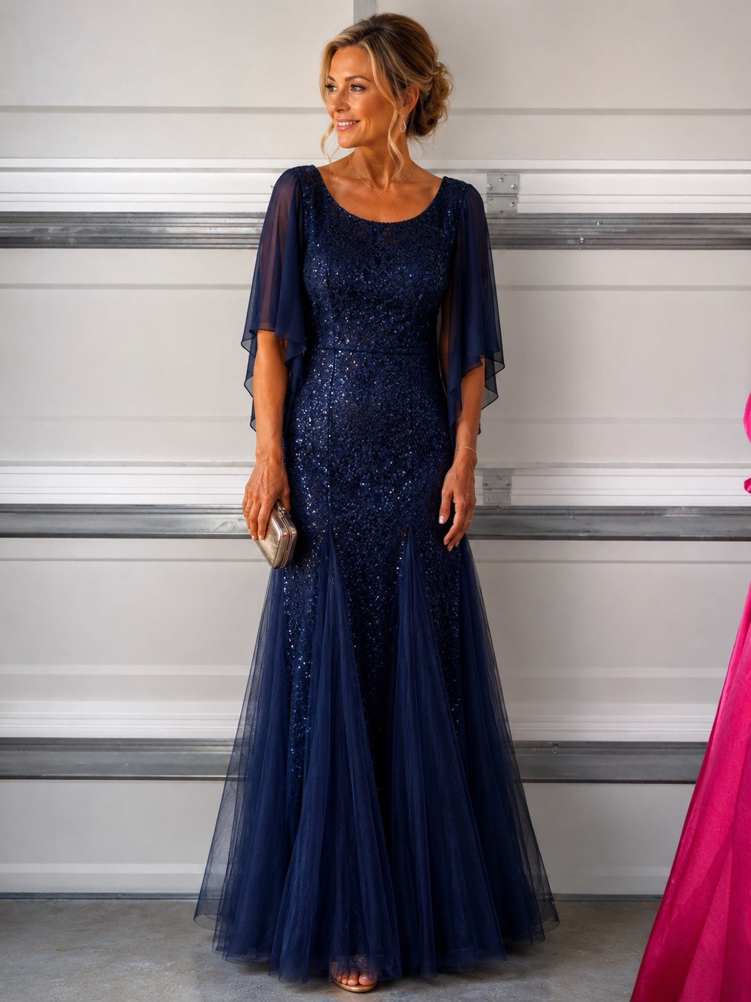 Blue Sequined Mermaid Dress