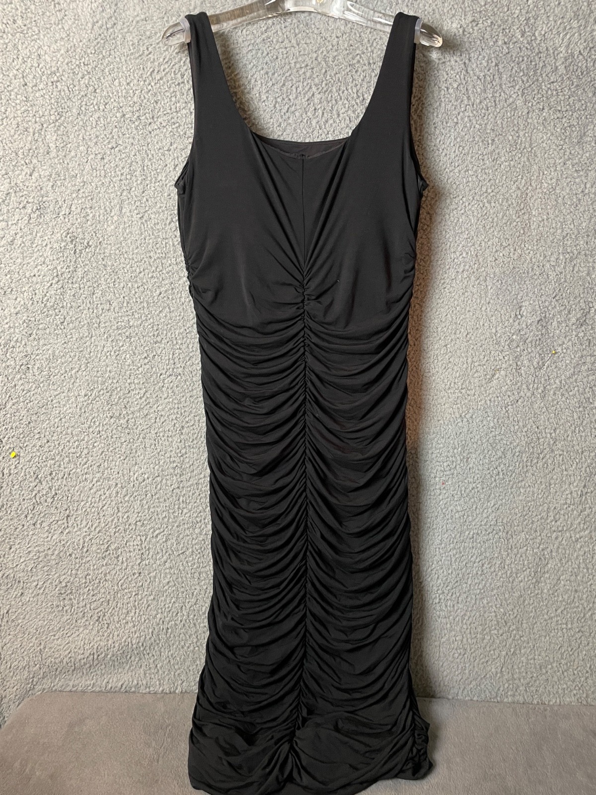 Shapellx Womens Dress XXL Black Bodycon Sheath Ruched Straps Striking