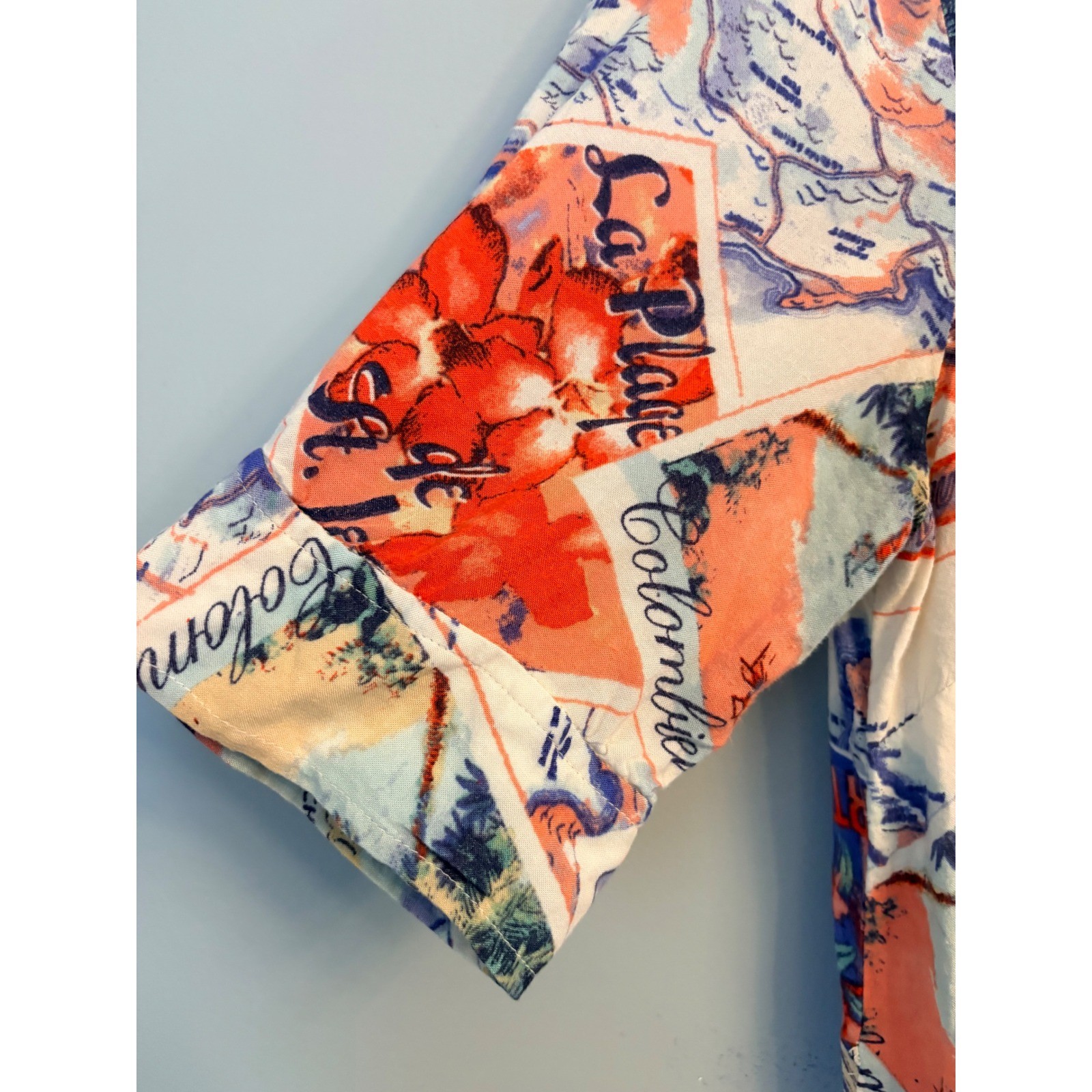 Peter Som for DesigNation Anthropologie St Barth Postcard Map Shirt Dress Size 6