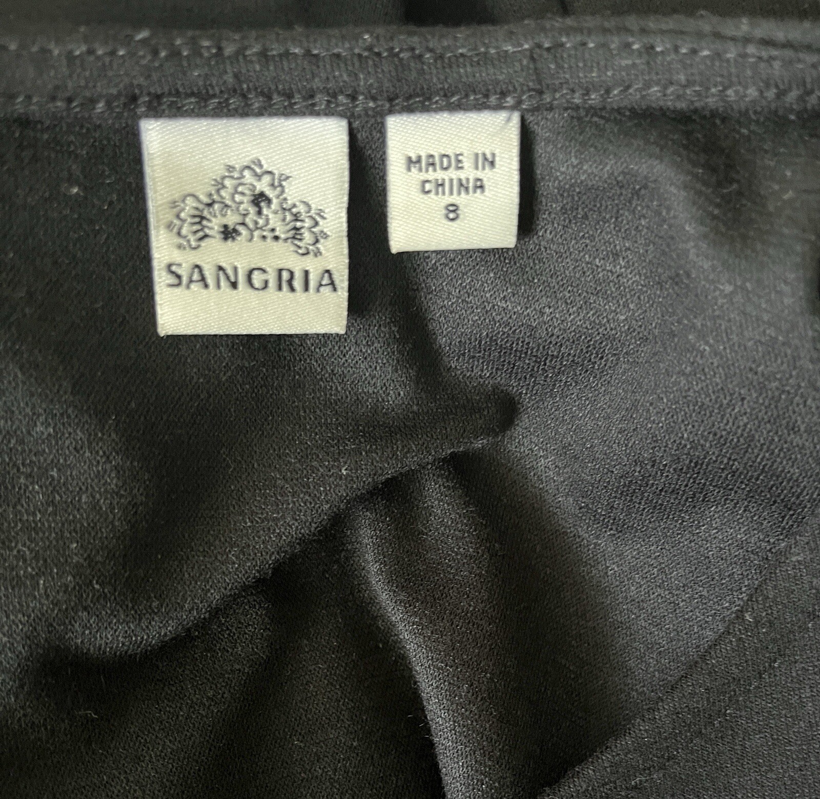 New Sangria Scoop Neck Short Puff Sleeves Ponte Knit Cocktail Pocket Dress Sz. 8