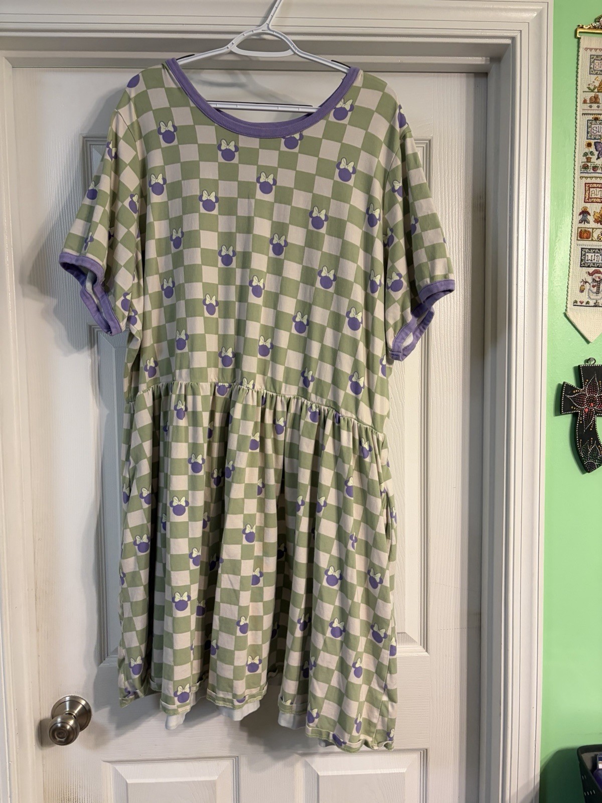 Disney HER UNIVERSE Women’s Multicolor Checked Minnie Cotton Dress, Size 3X