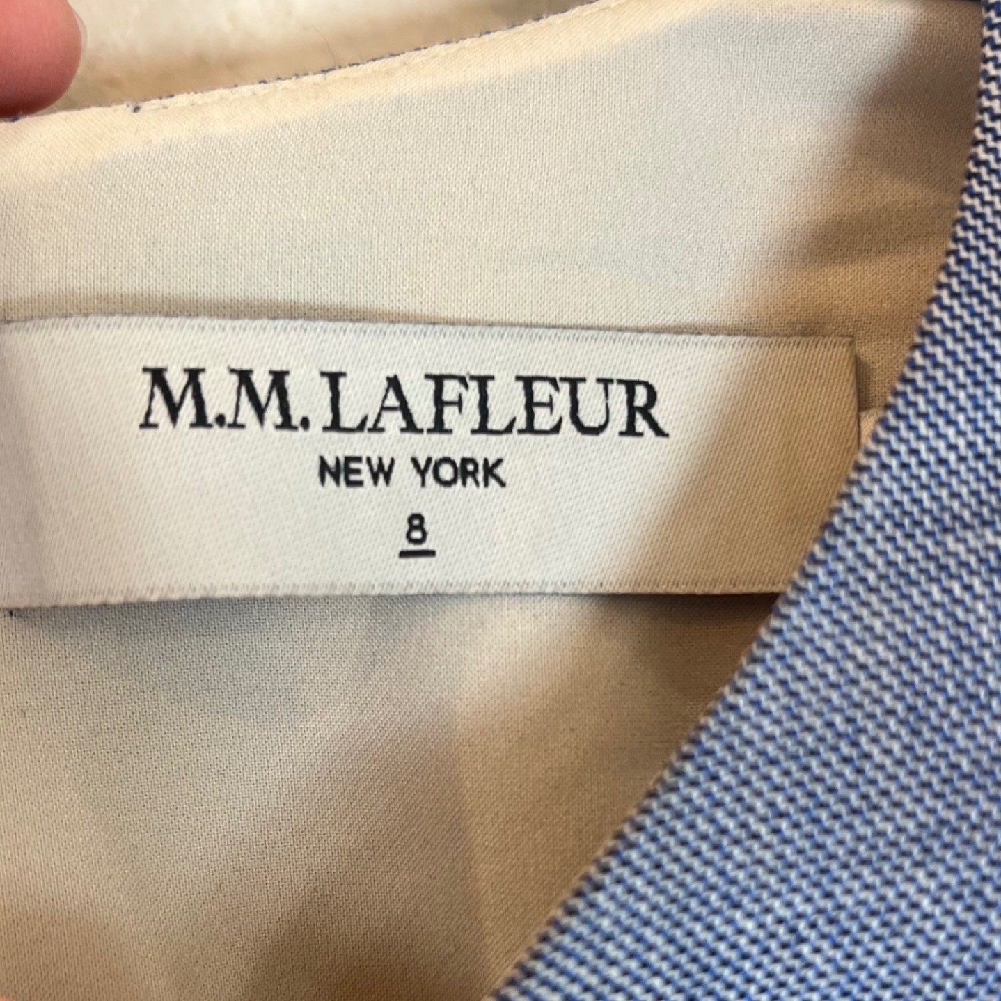 M.M.LaFleur Light Blue Virgin Wool Blend Sleeveless Sheath Dress Size 8