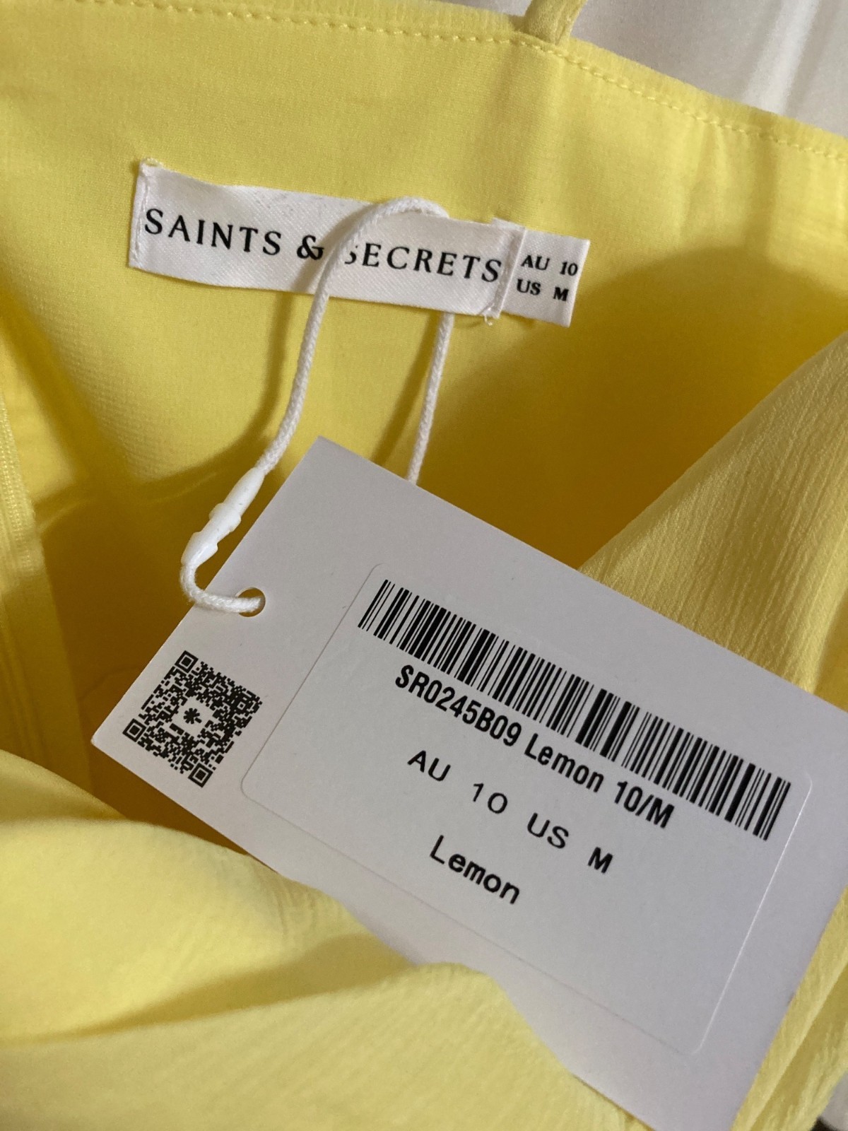 Saints and Secrets Yellow Midi Layered Multi Tiered Dress Medium NWT