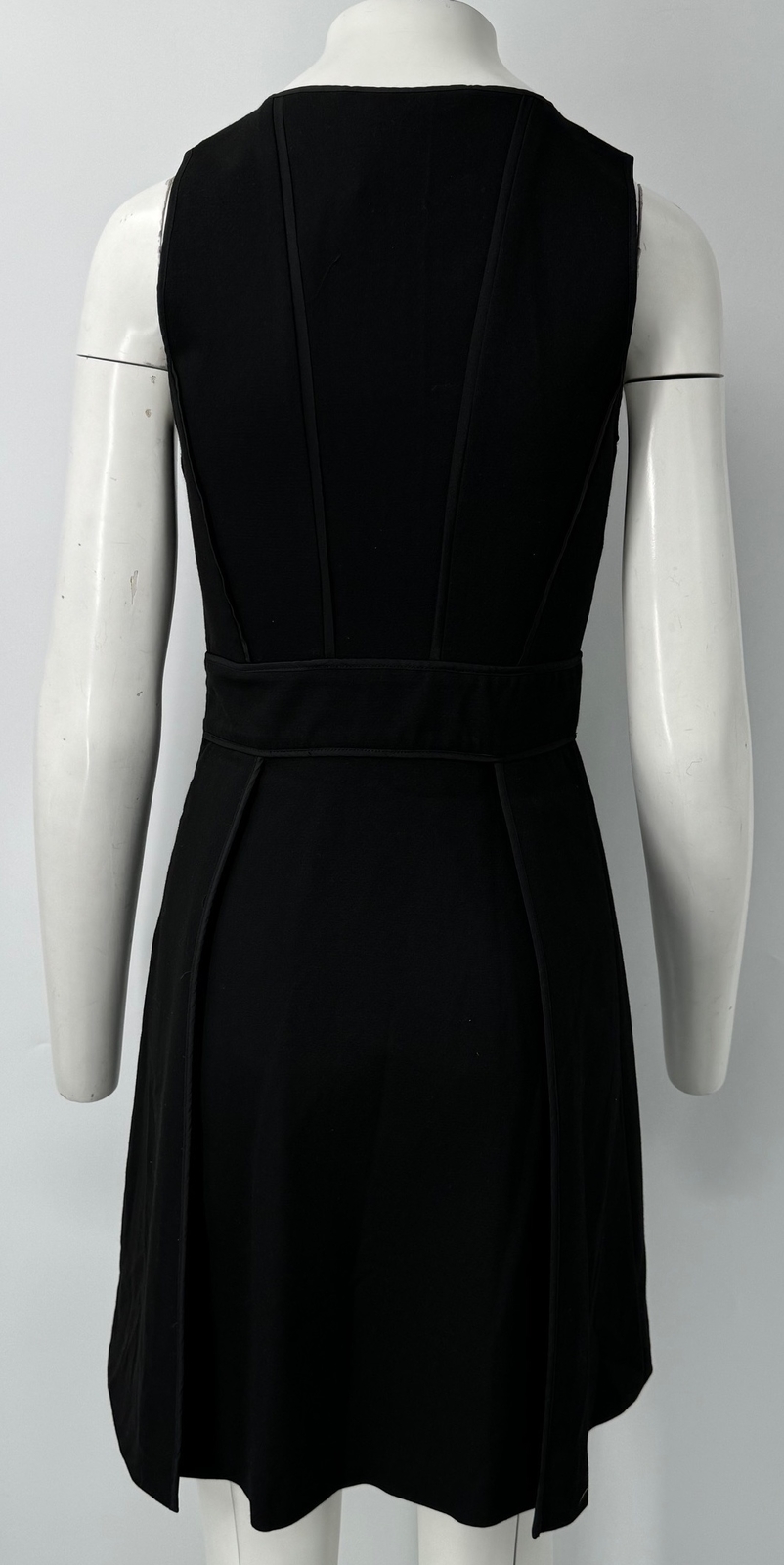 Sportmax Code black sleeveless knee length A-line inverted pleats dress sz 8