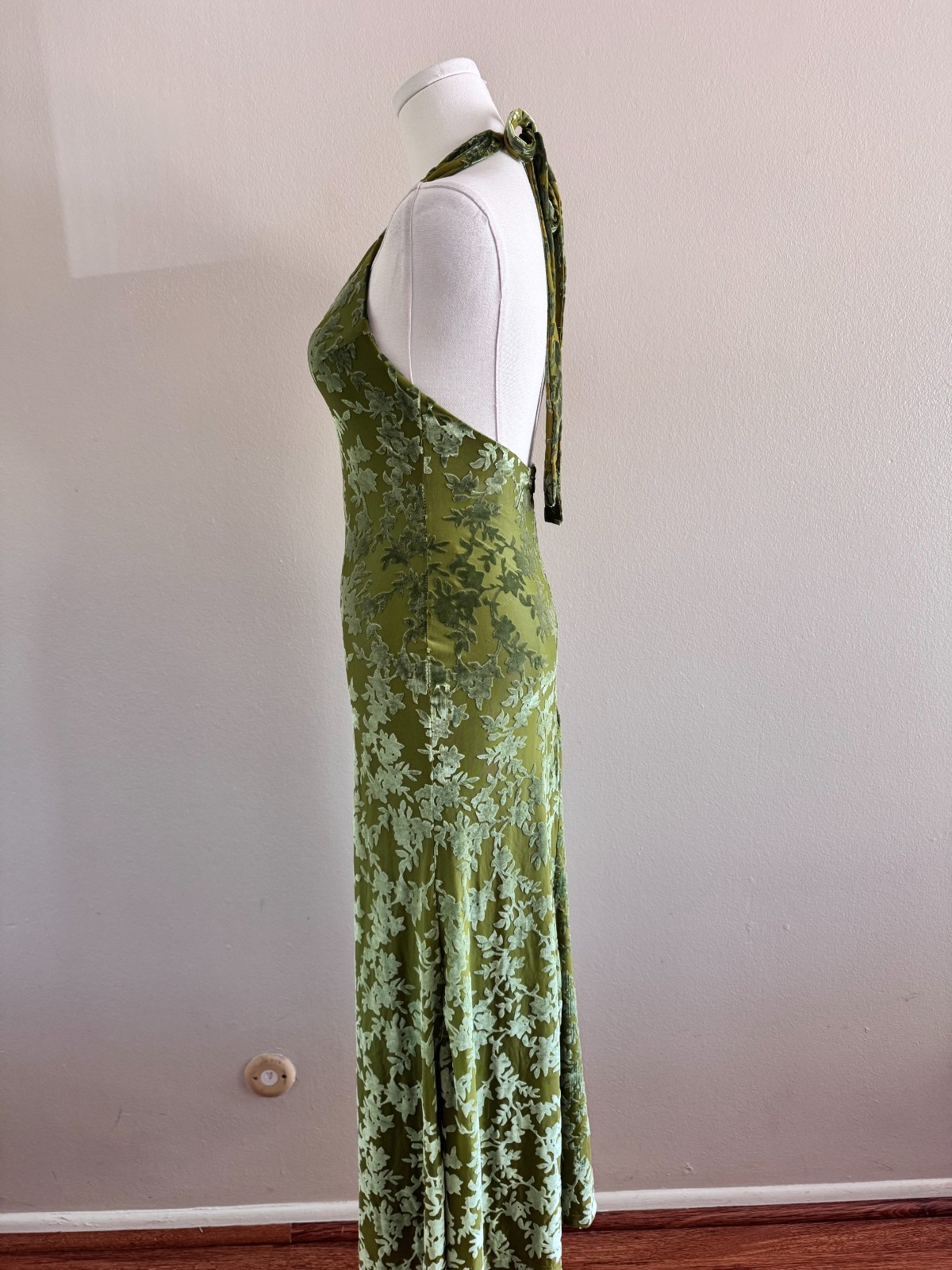 Hello Molly Green Halter Keyhole Maxi Dress