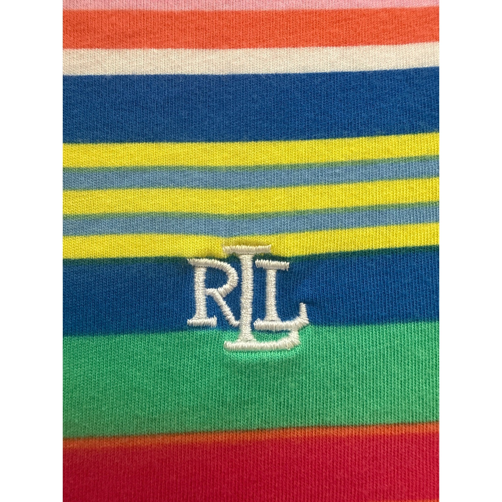 Lauren Ralph Lauren Black Label Striped T-Shirt Dress Monogram S Casual Preppy