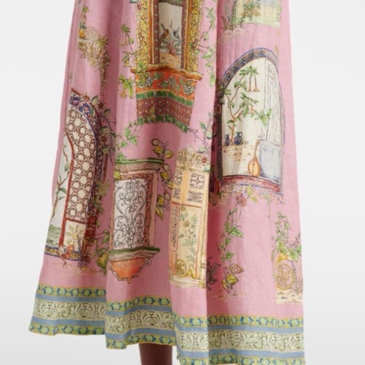Alemais Monte Midi Dress Pink Print Size 8 AU