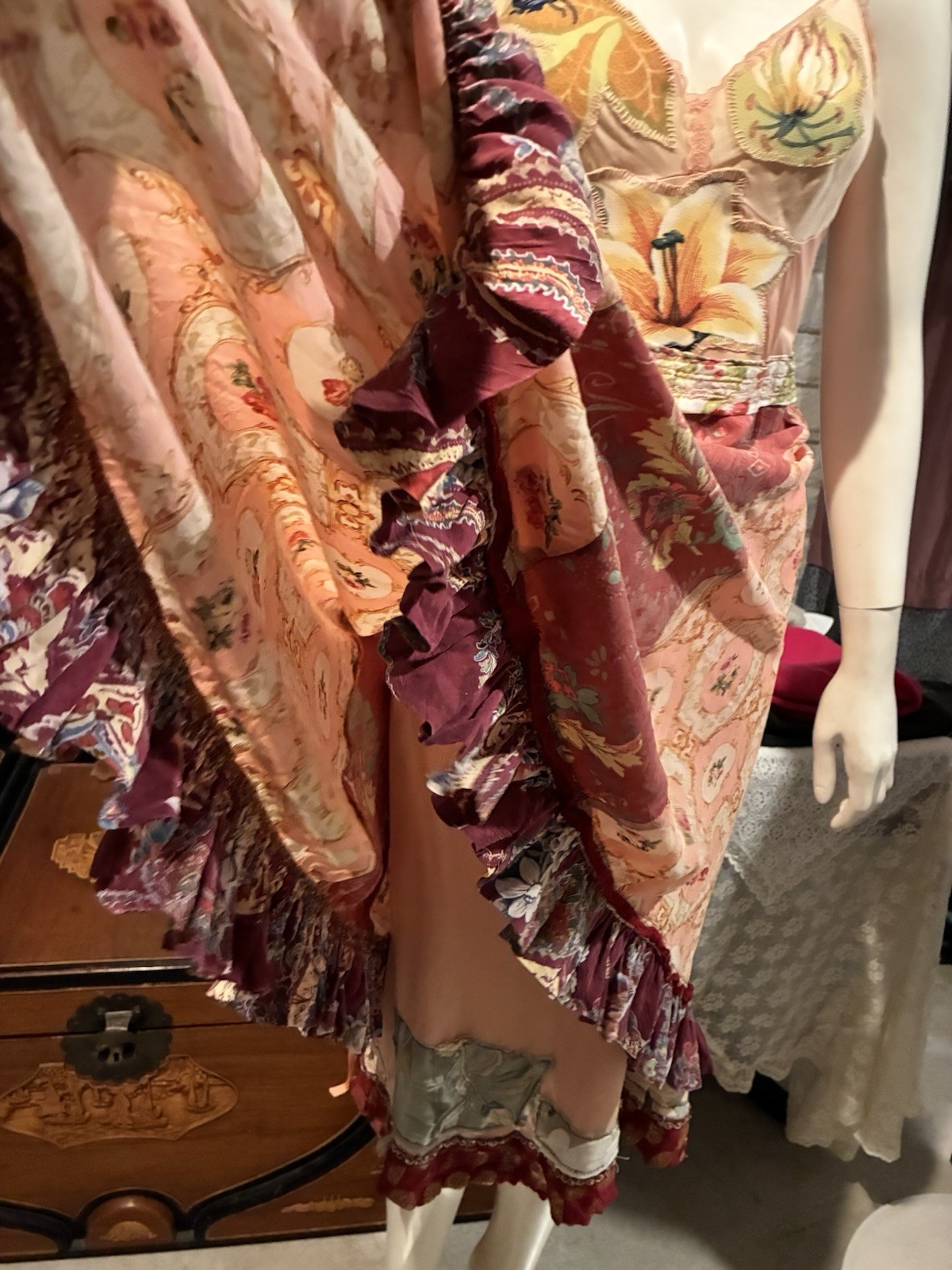 NWOT 100% Silk OOAK Patchwork Gown • SF Faire Artisan Masterpiece ✨