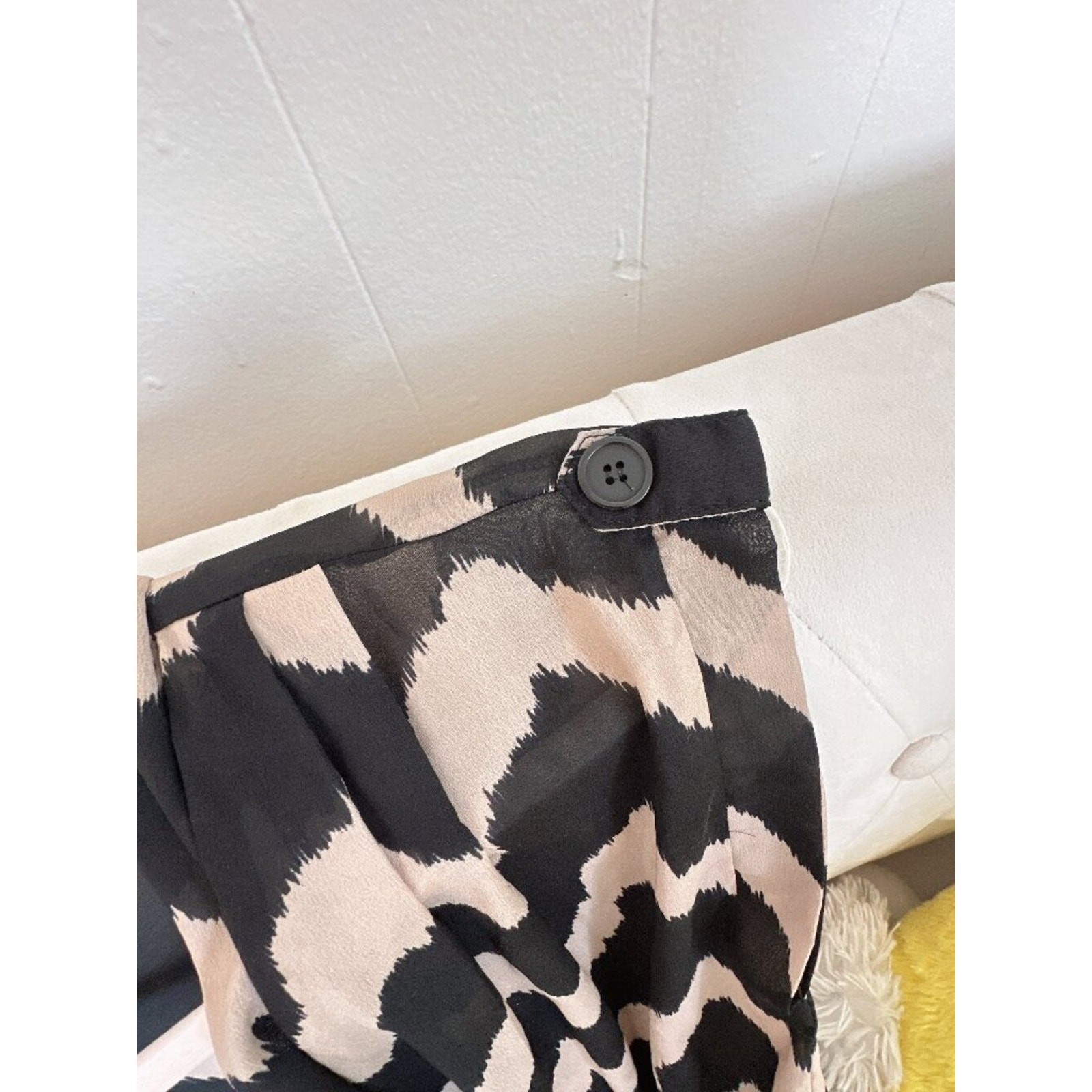 Collective Concepts Black Beige Chevron Print Romper Dress Small XS