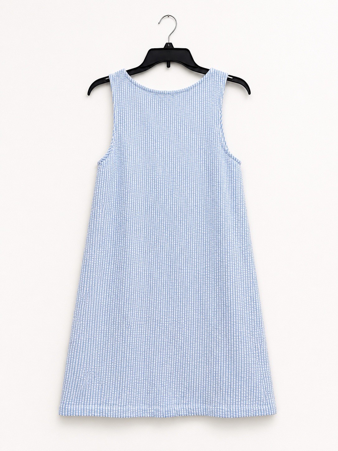 Green Envelope Blue & White Textured Sleeveless Shift Dress Size Small