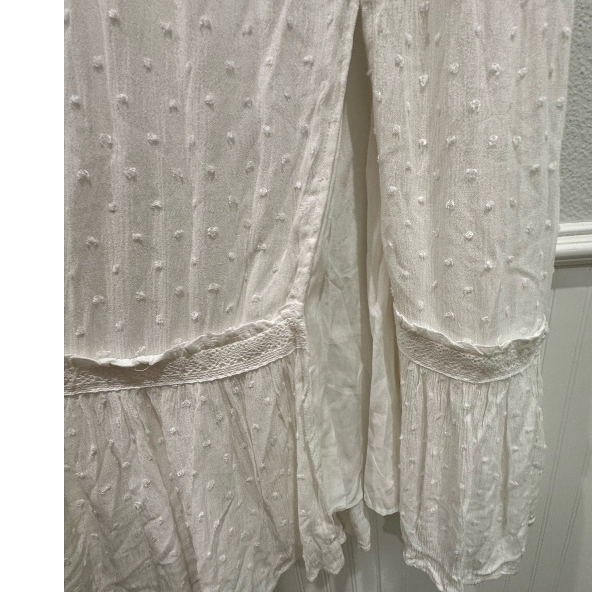PAIGE NWT $249 Inesa White Swiss Dot Midi Dress SASH MISSING Size XS