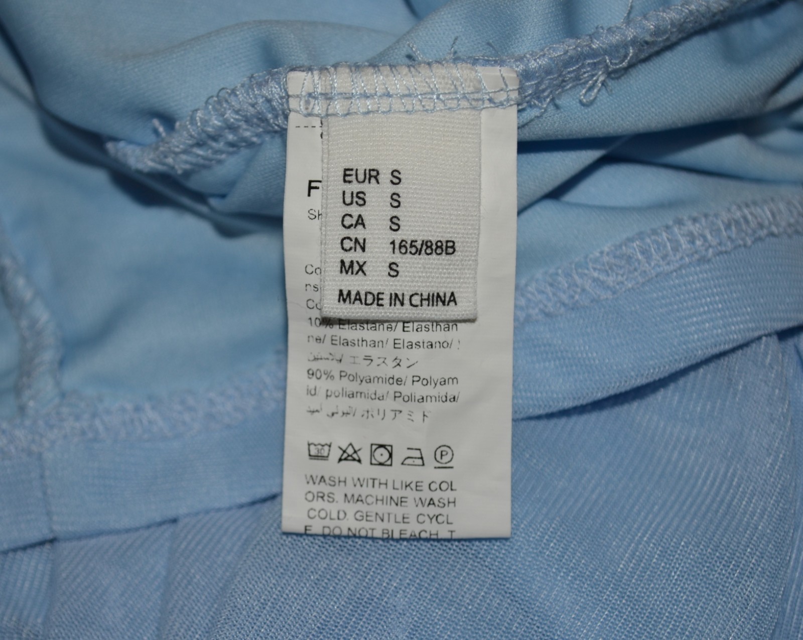 SHEIN Light Blue One Shoulder Long Sheer Sleeve Ruched Dress Small Lined