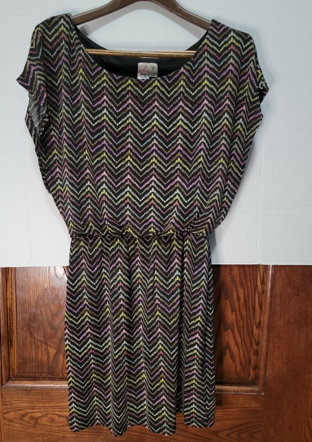 L8ter Dress Women’s Sz S Scoop Neck Stretch Waist Summer Popover Dress
