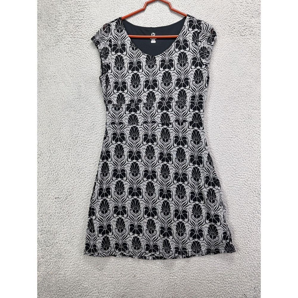 Merrell Dress Womens Medium Black Geometric Select Wick Cap Sleeve Mini Athletic