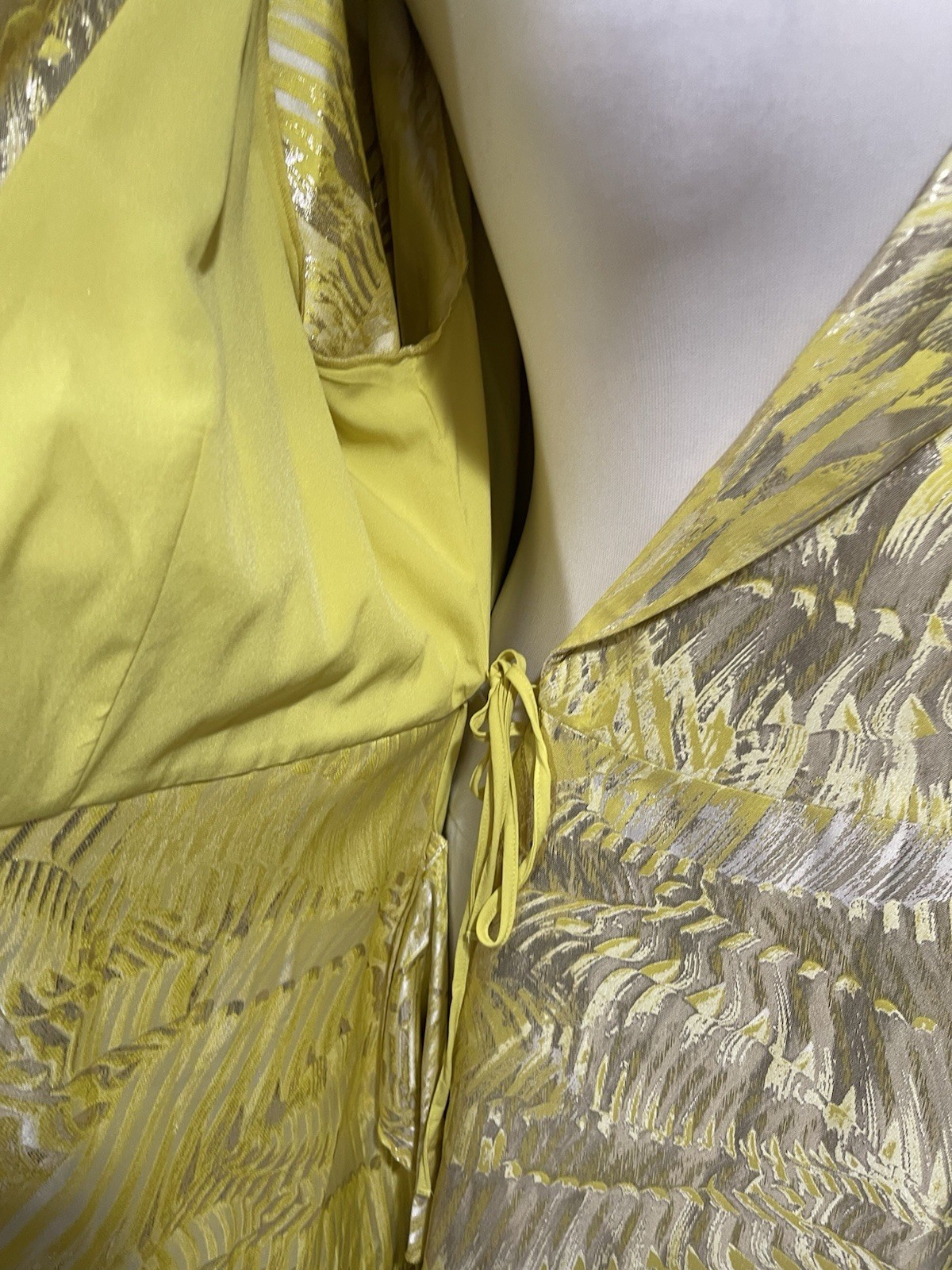 MARINA RINALDI FORMAL EVENING YELLOW/GOLD GOWN BROCADE DRESS US-20 NWT $2,800