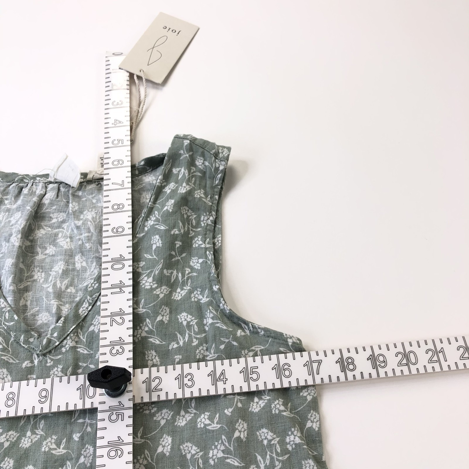 Joie NEW Small 100% Linen A-Line Above Knee Mini Dress Green White