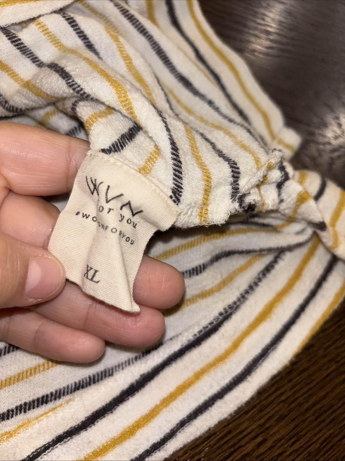WVN For You Organic Cotton Pullover Dress X-Large Womens Shirt Sleeve Striped