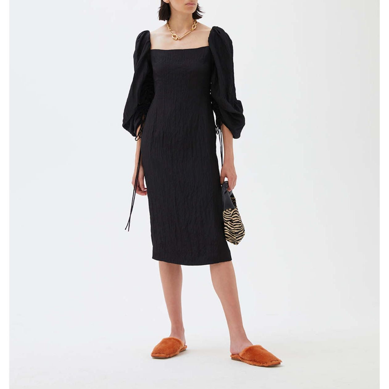 Rejina Pyo Bodycon Midi Dress UK8 in Black RRP £710