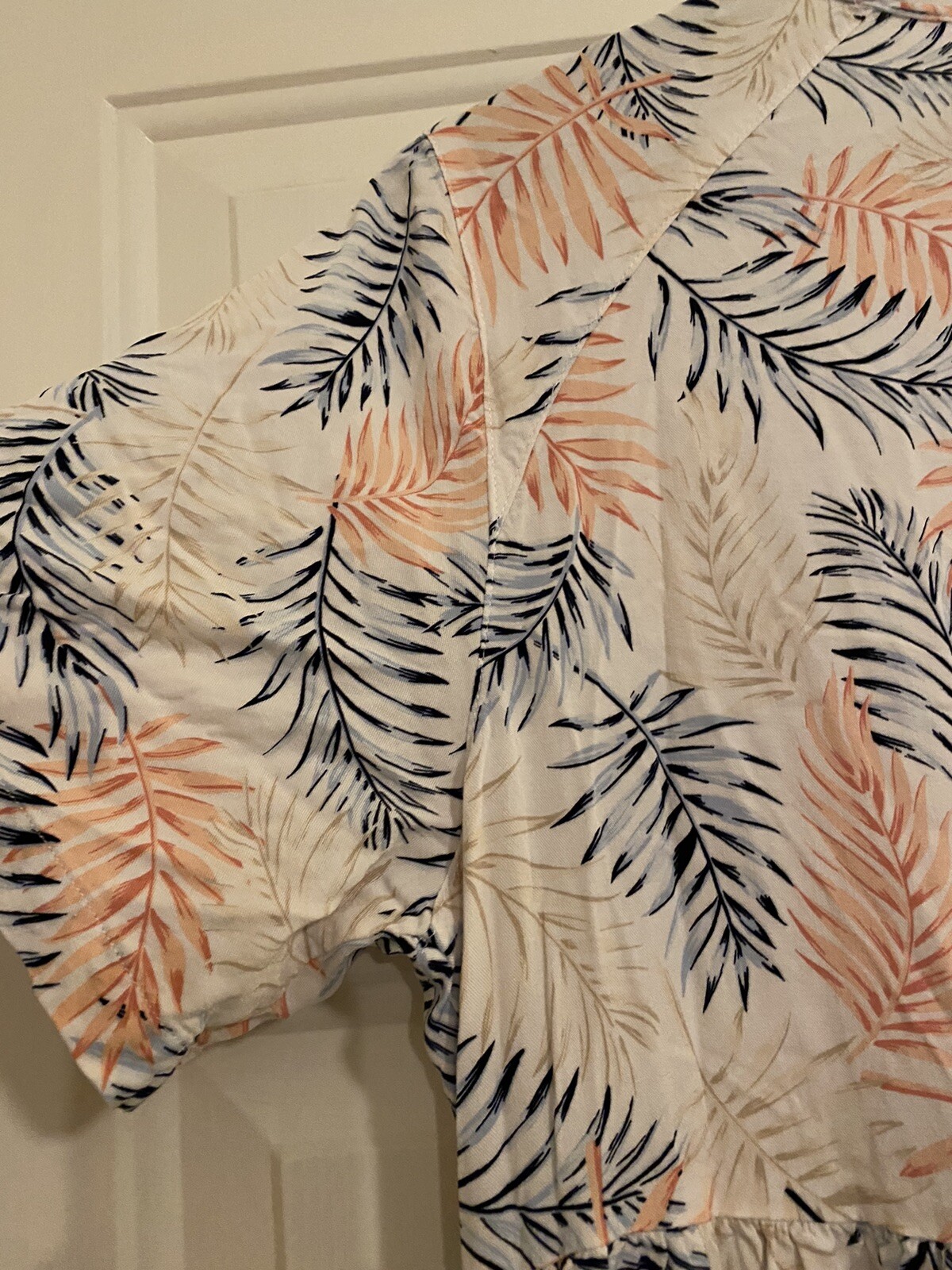 National Since 1952 Housedress Button Up Dress Large Leaf Print Colorful Muumuu