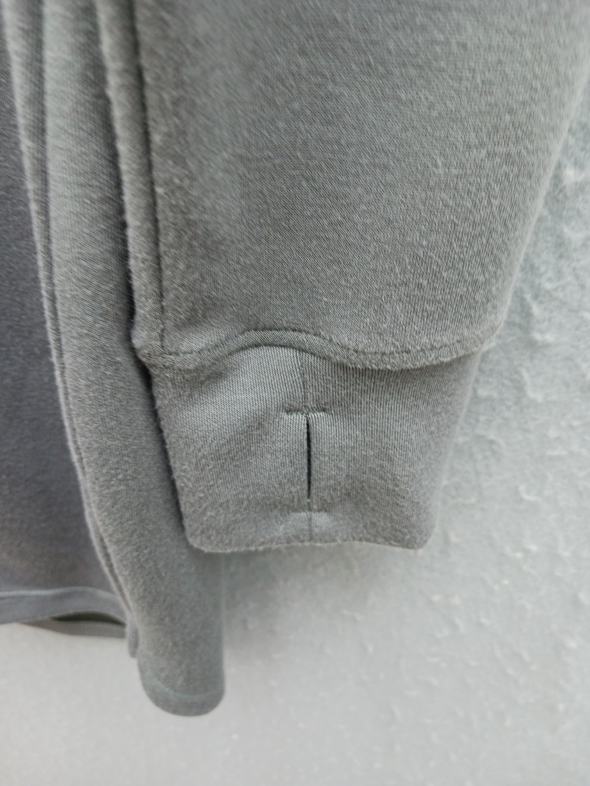 Unknown Women Tunic Gray Cotton Blend Long Sleeve Crew Neck Front Zip Pockets